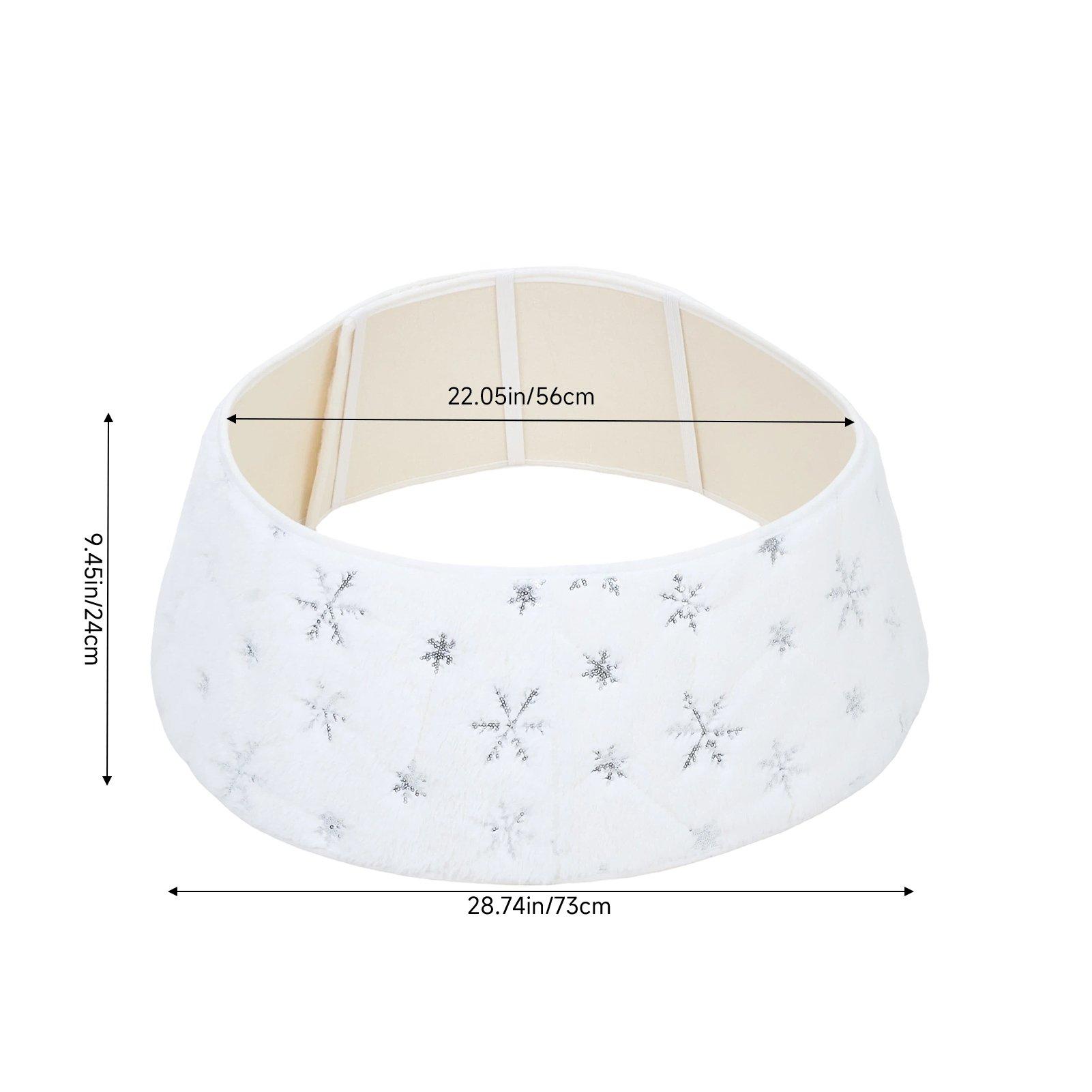 White - LIFE IDEAS - Adjustable Polyester Christmas Tree Collar - 2