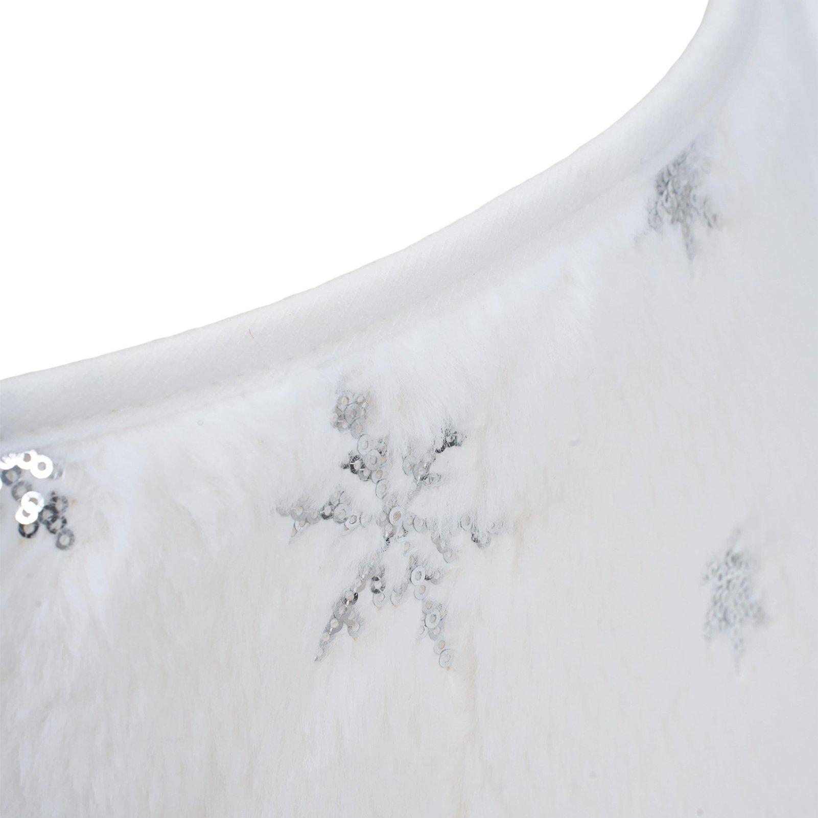White - LIFE IDEAS - Adjustable Polyester Christmas Tree Collar - 4