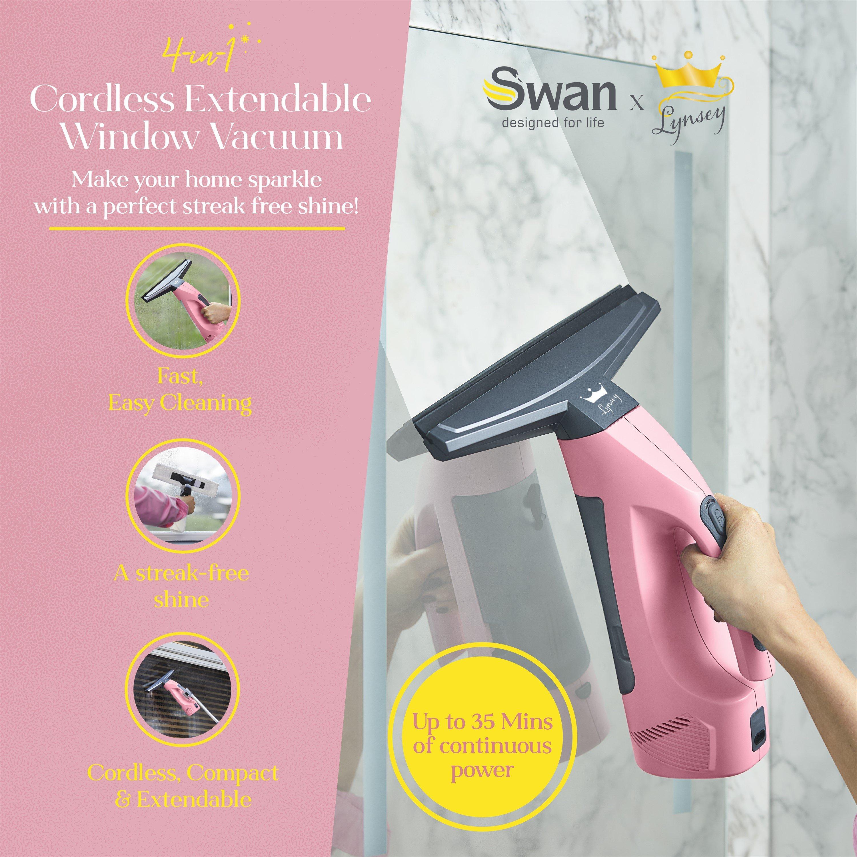 Pink - Swan - Lynseys Cleaning Range - Cordless Window Vacuum - 3
