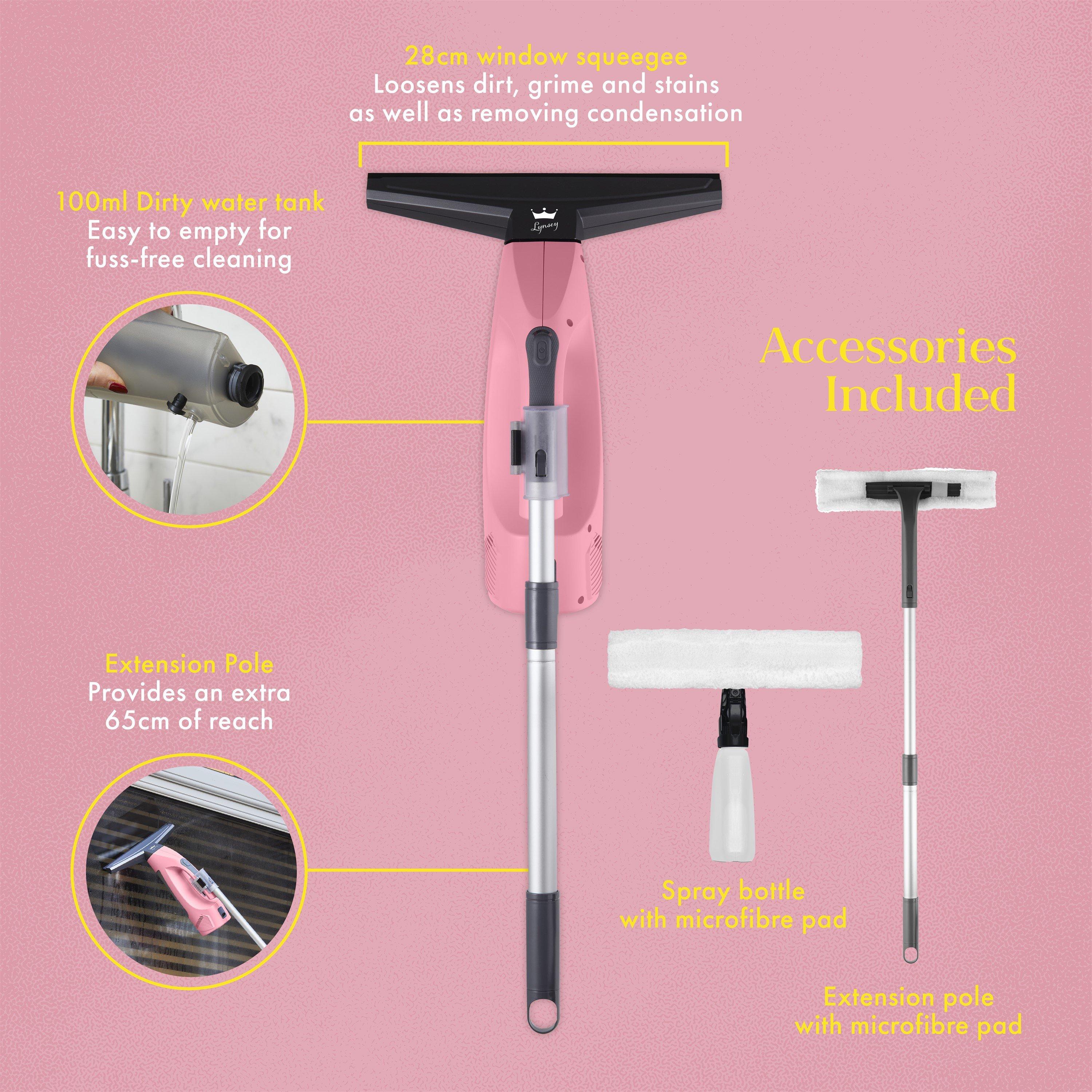 Pink - Swan - Lynseys Cleaning Range - Cordless Window Vacuum - 6