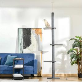 PawHut PawHut 260cm Floor To Ceiling Cat Tree 3 Perch