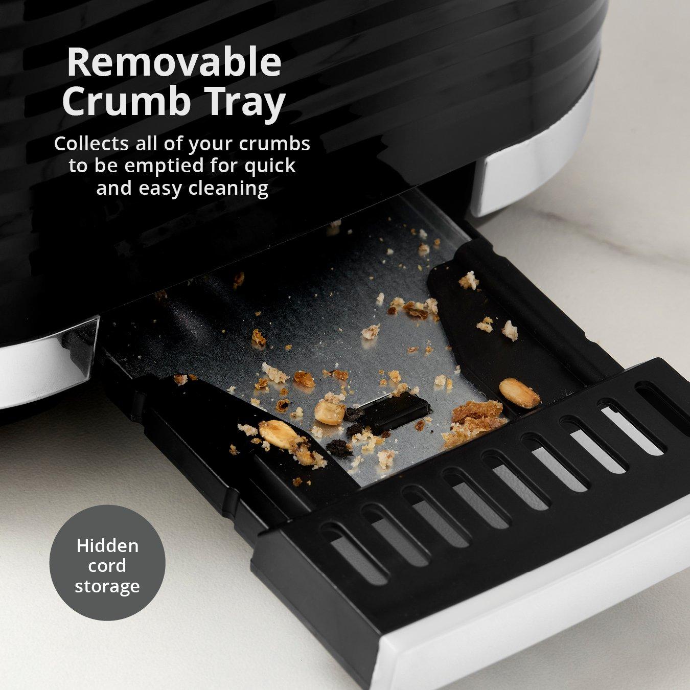 Black - Swan - Wave 2 Slice Toaster Black with Chrome Trim - 9