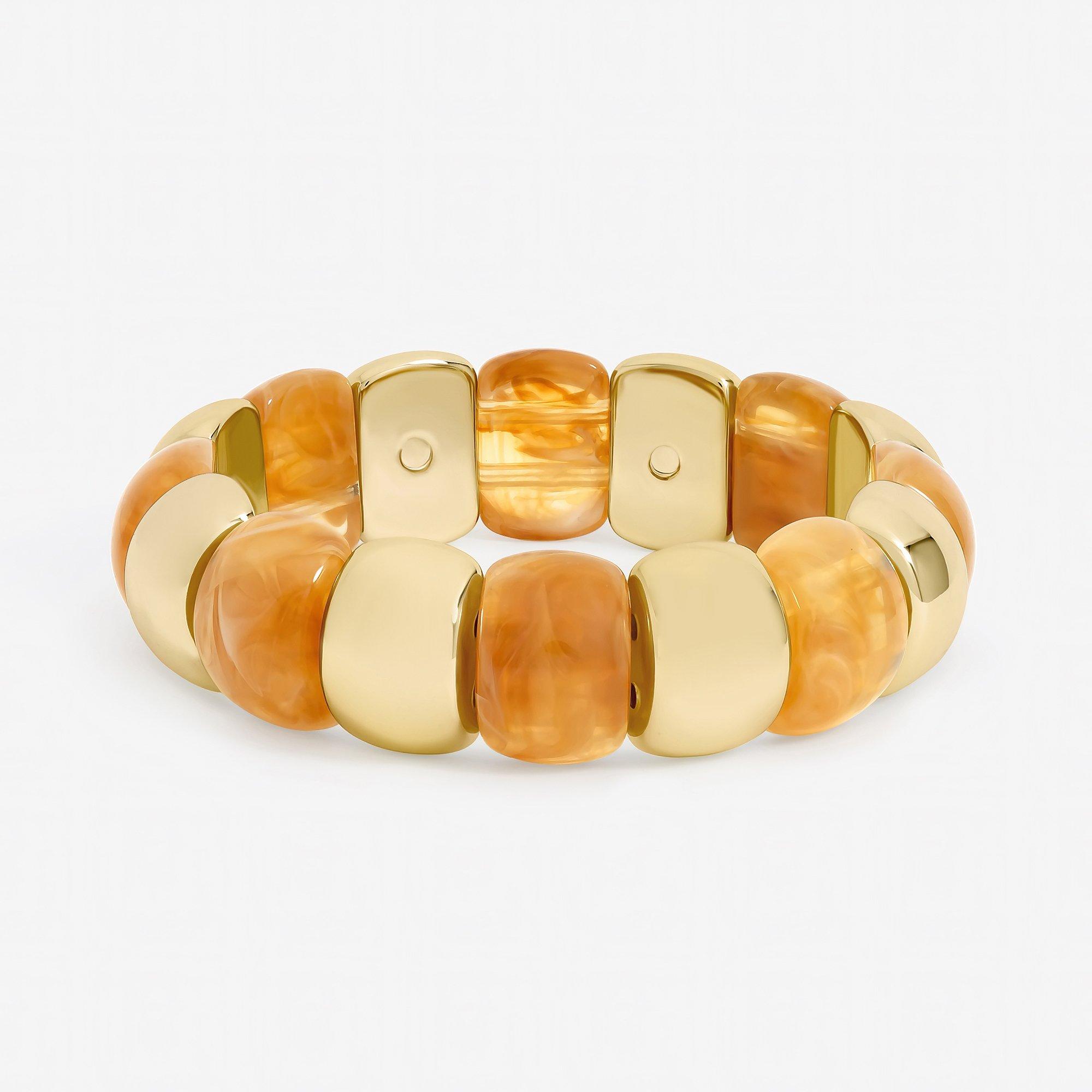 Gold - Mood - Gold Plated and Resin Stretch Bracelet