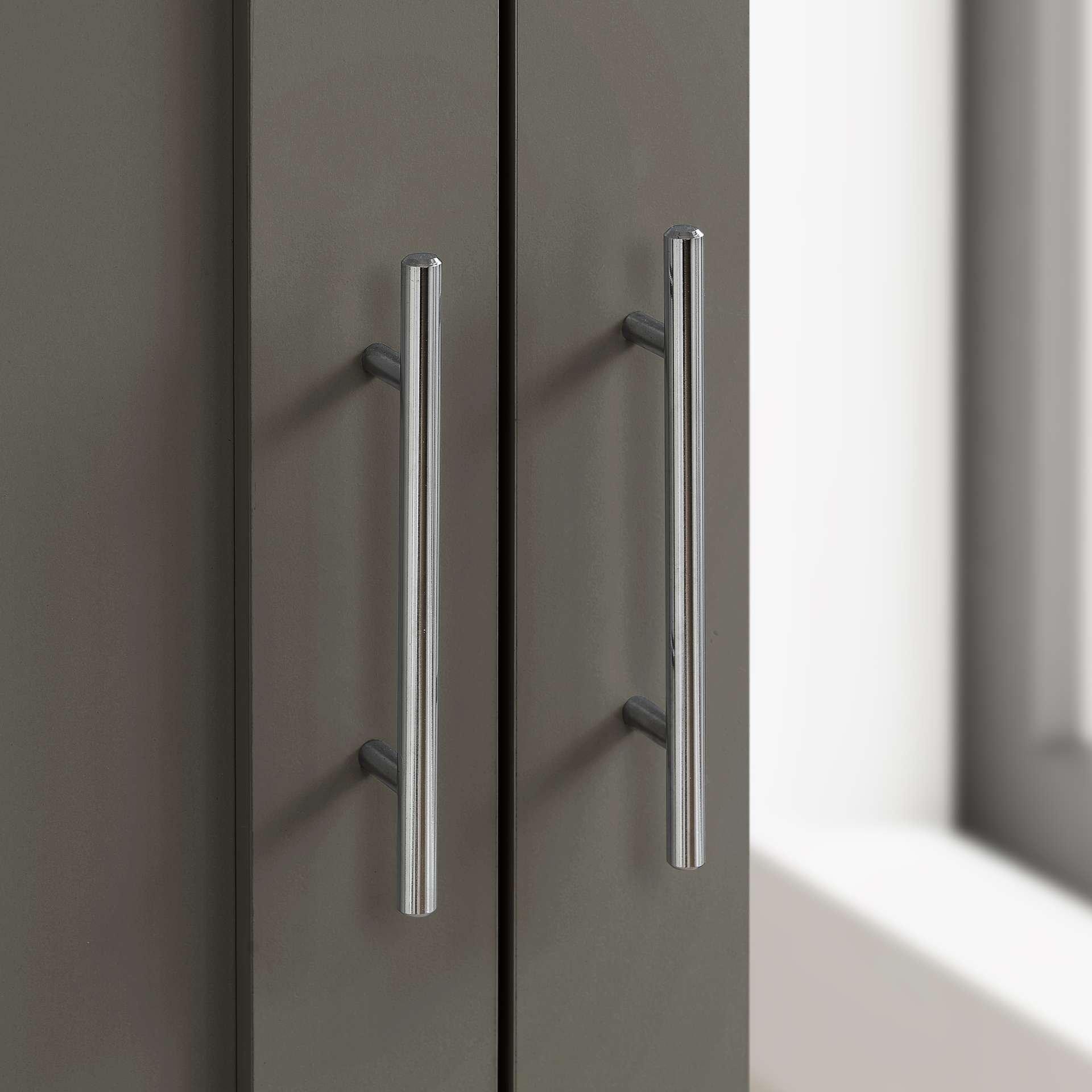 Grey - Birlea - Highgate 3 Door Wardrobe With Mirror - 2