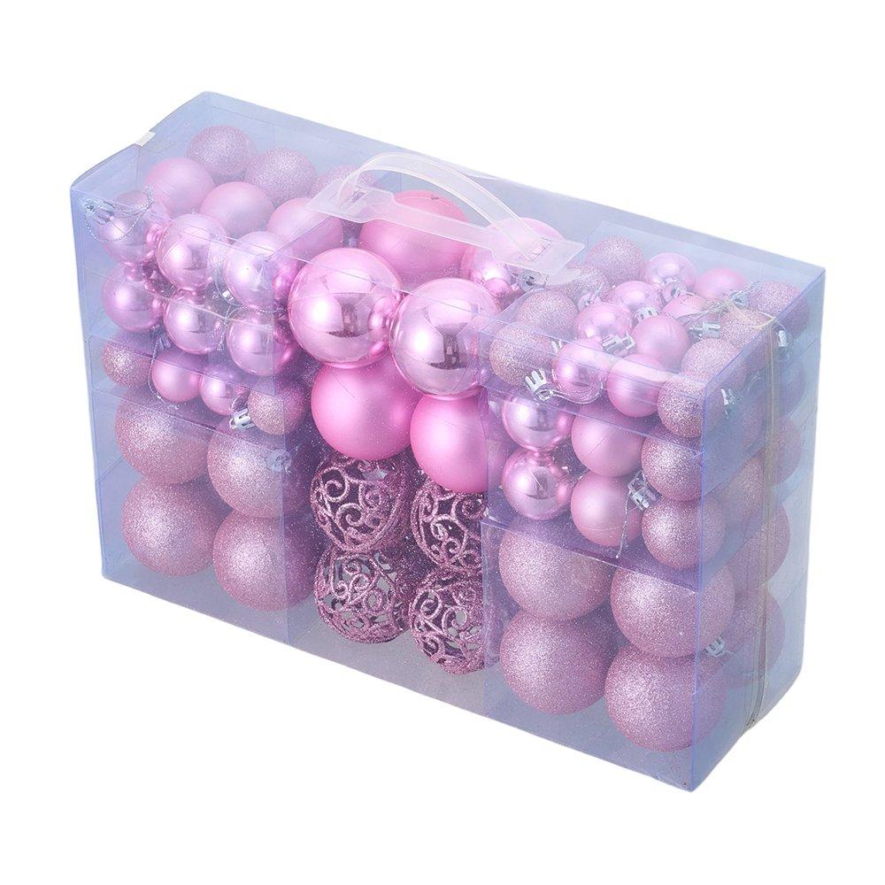 Pink - LIFE IDEAS - 100pcs Christmas Bauble Ornaments - 3