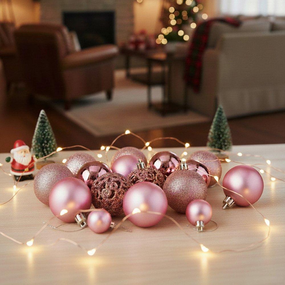 Pink - LIFE IDEAS - 100pcs Christmas Bauble Ornaments - 9