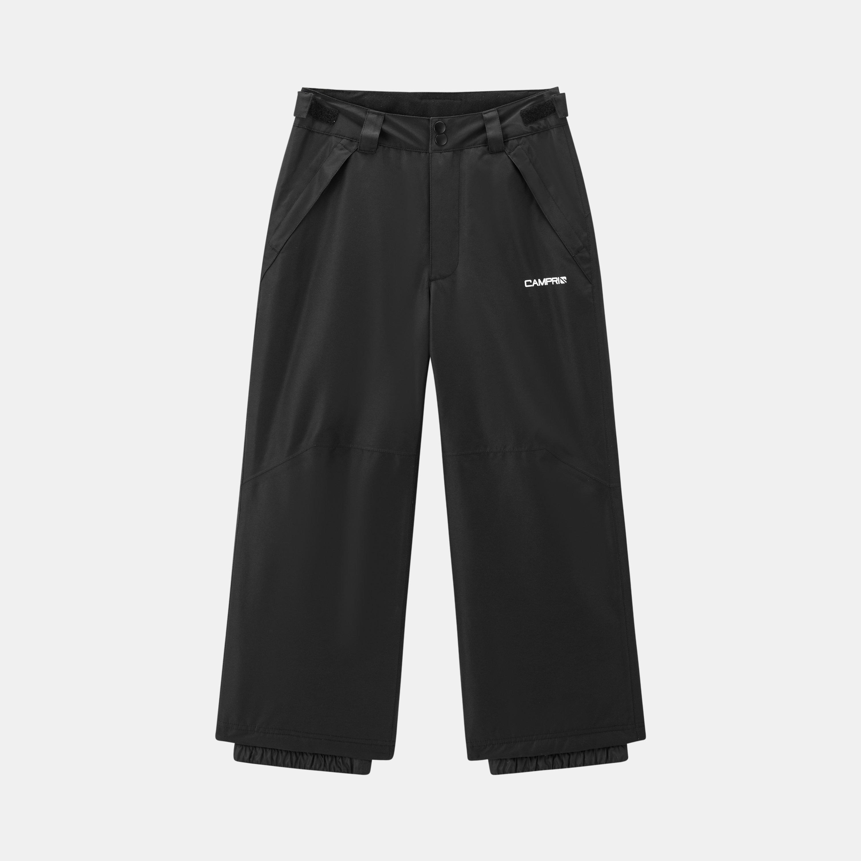 Campri Unisex Kids' Waterproof Insulated Ski Trousers - Black