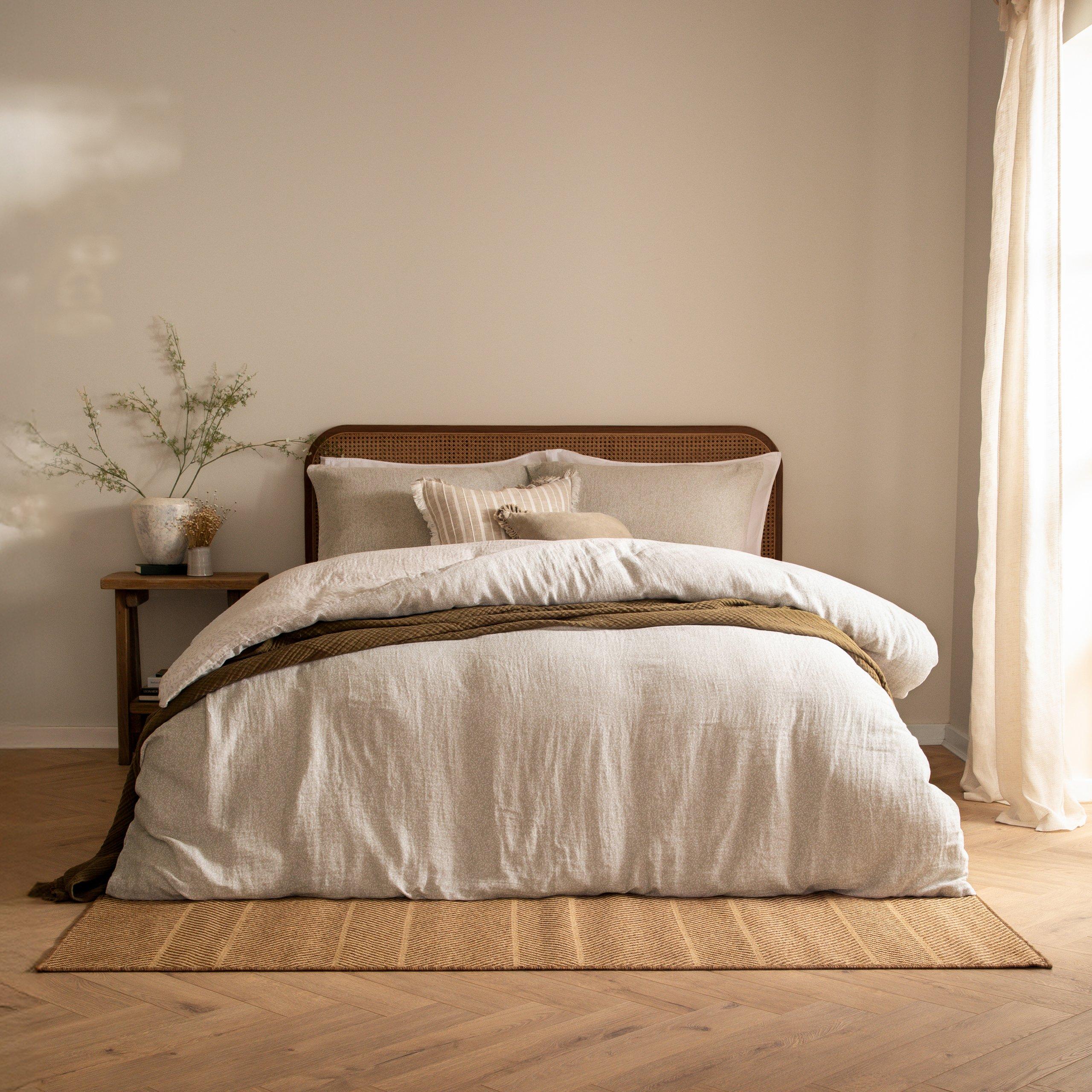 Natural - Yard - Perrie Leaf Muslin 100% Cotton Duvet Set - 7