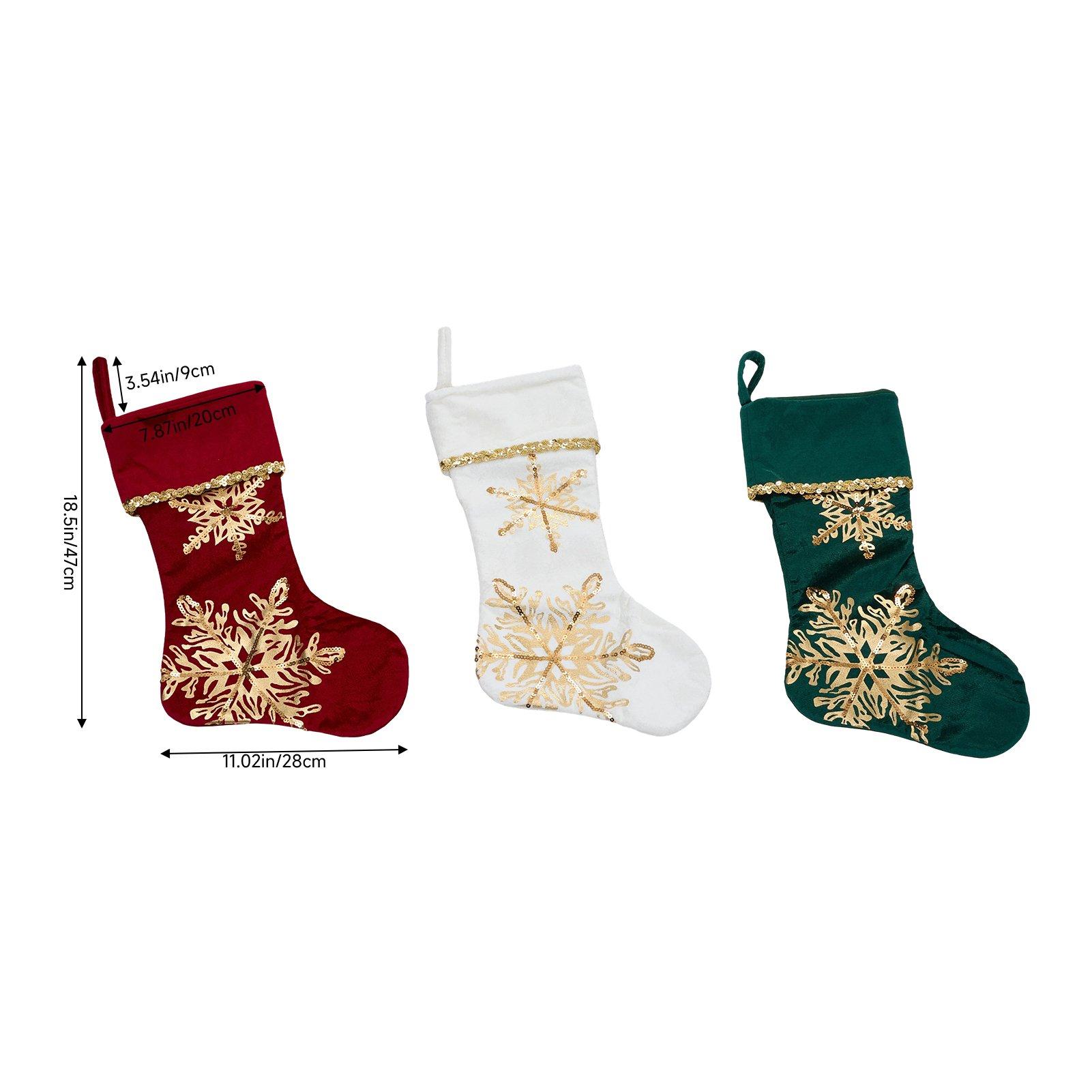 Multi - LIFE IDEAS - 3pcs Snowflake Christmas Stockings - 2