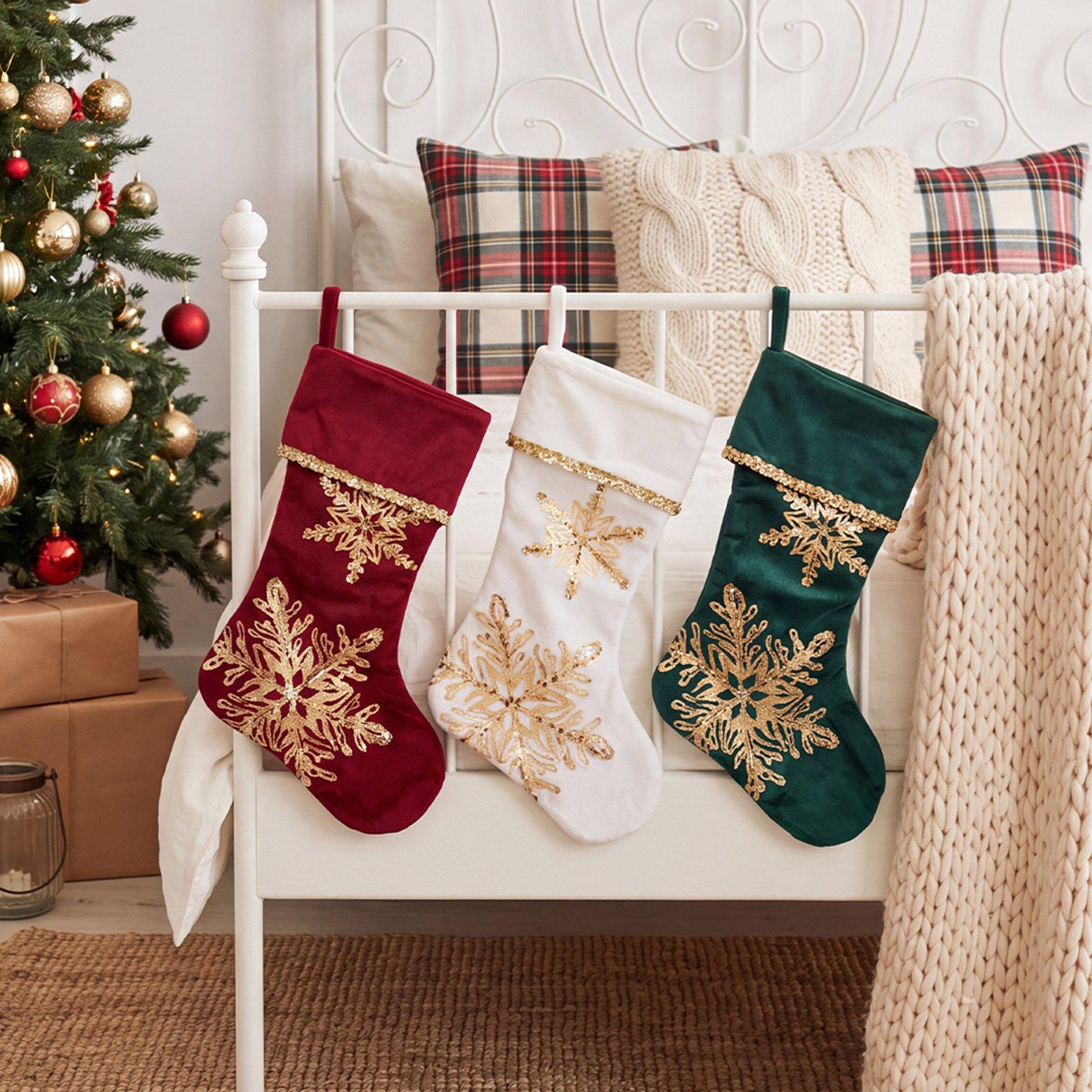 Multi - LIFE IDEAS - 3pcs Snowflake Christmas Stockings - 9