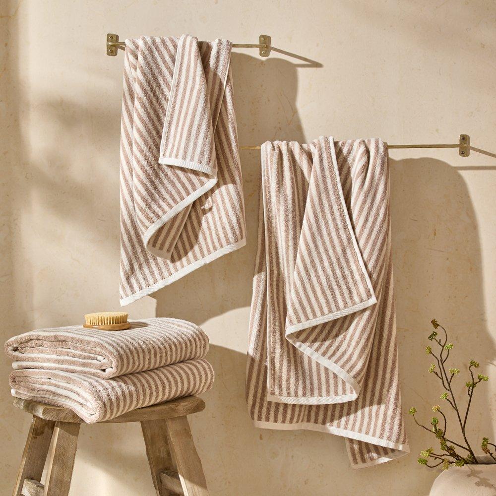 Natural - Yard - Hebden Striped 100% Cotton Towel - 3