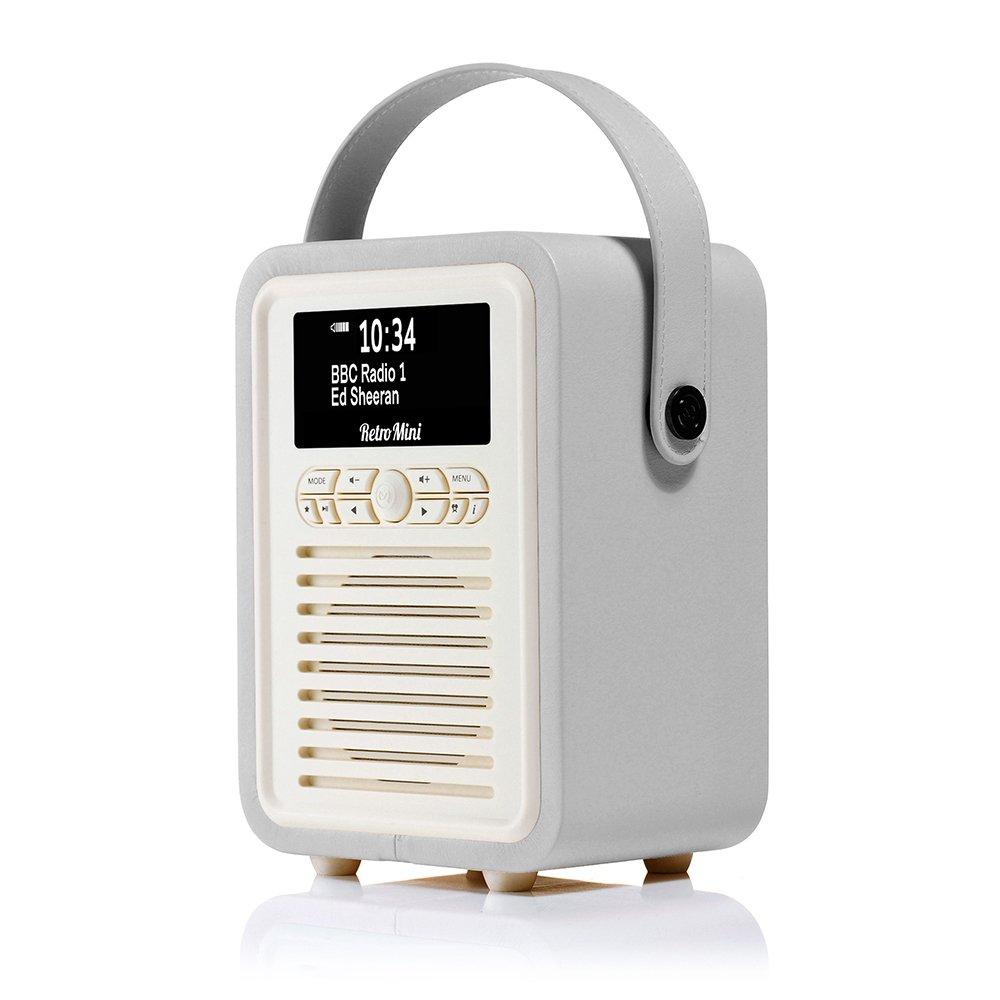 Grey - View Quest - Retro Mini DAB Radio Light Grey - 4