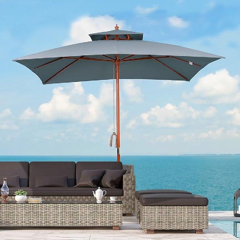 Dark Grey - Outsunny - 3 x 3 metre Patio Parasol - 3