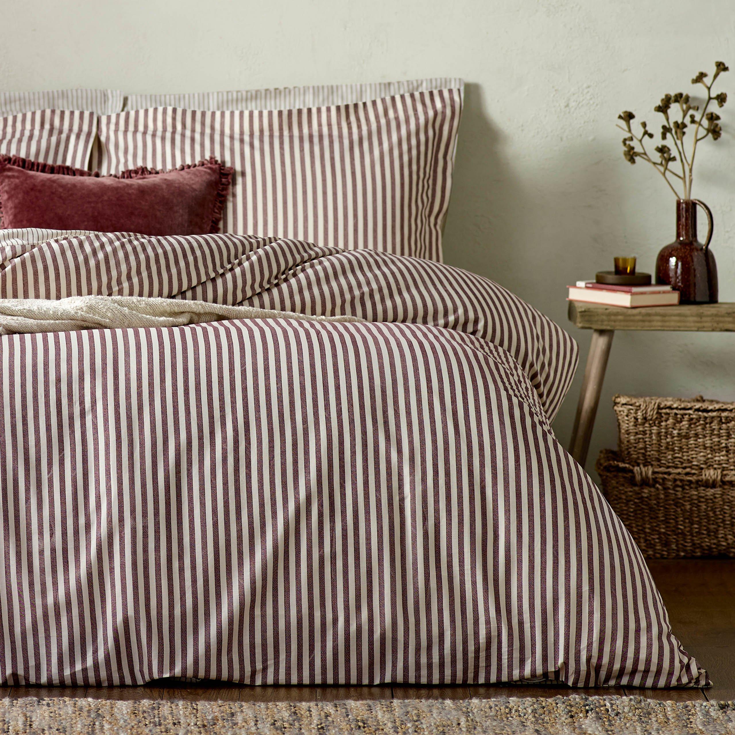 Beetroot - Yard - Hebden Stripe 100% Cotton Duvet Set - 2