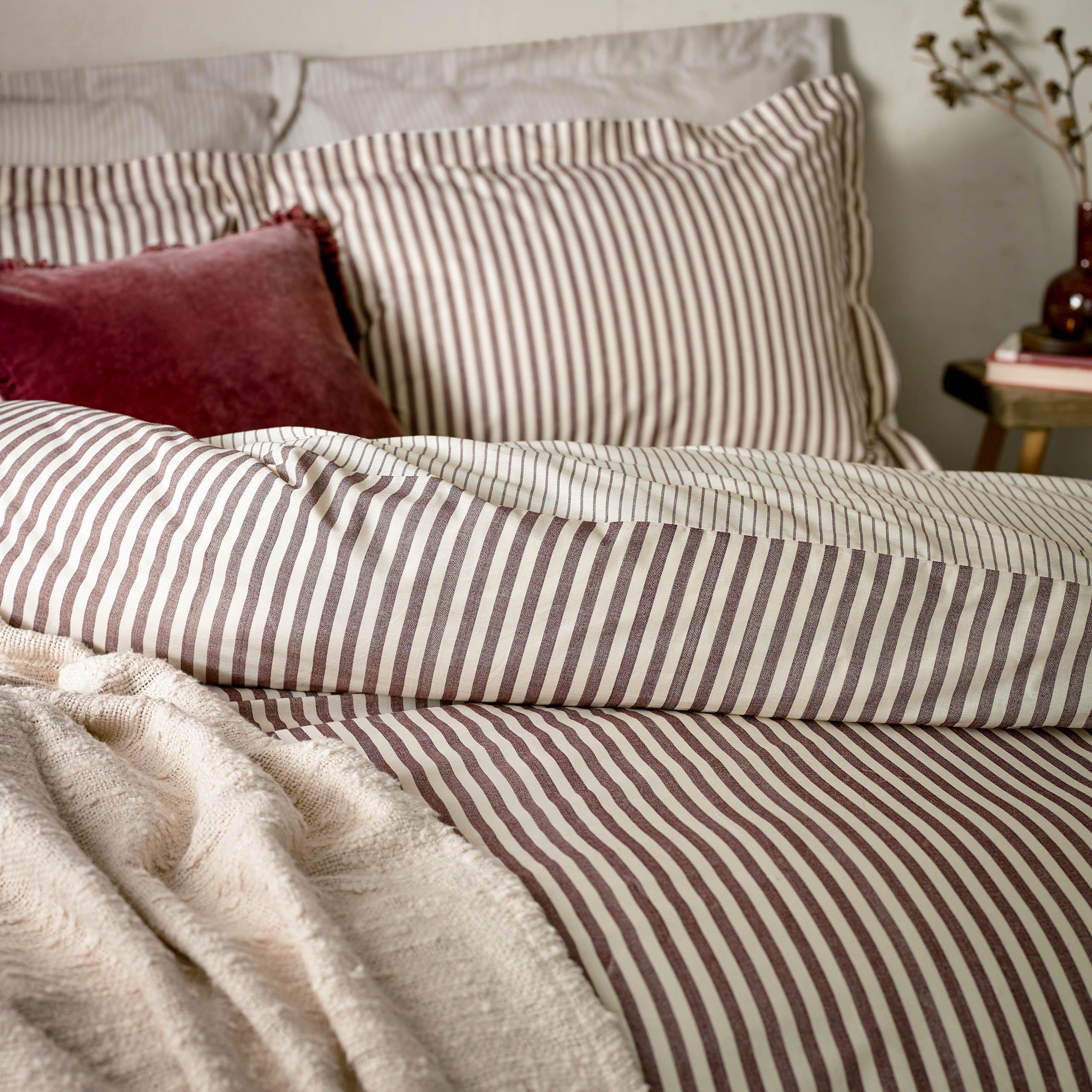 Beetroot - Yard - Hebden Stripe 100% Cotton Duvet Set - 3