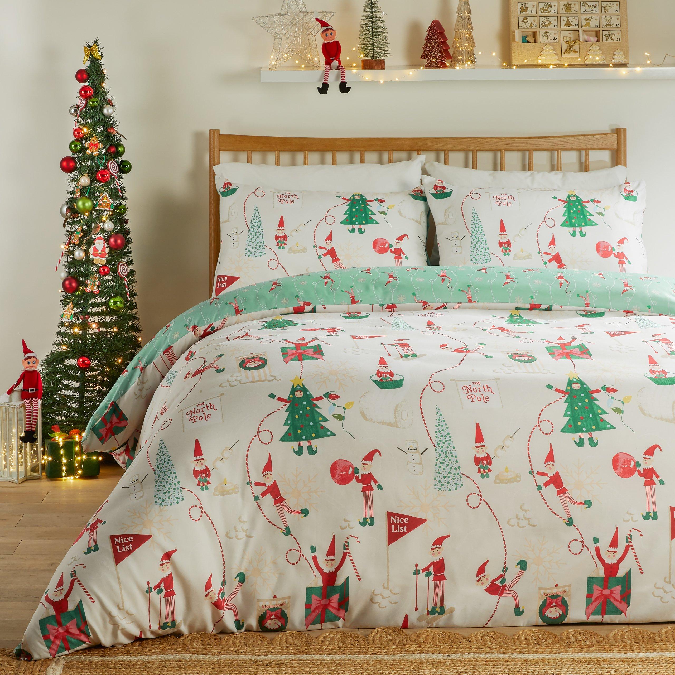 Cream/Mint - Duvet Day - Elfie Printed Soft Touch Duvet Sets - 2