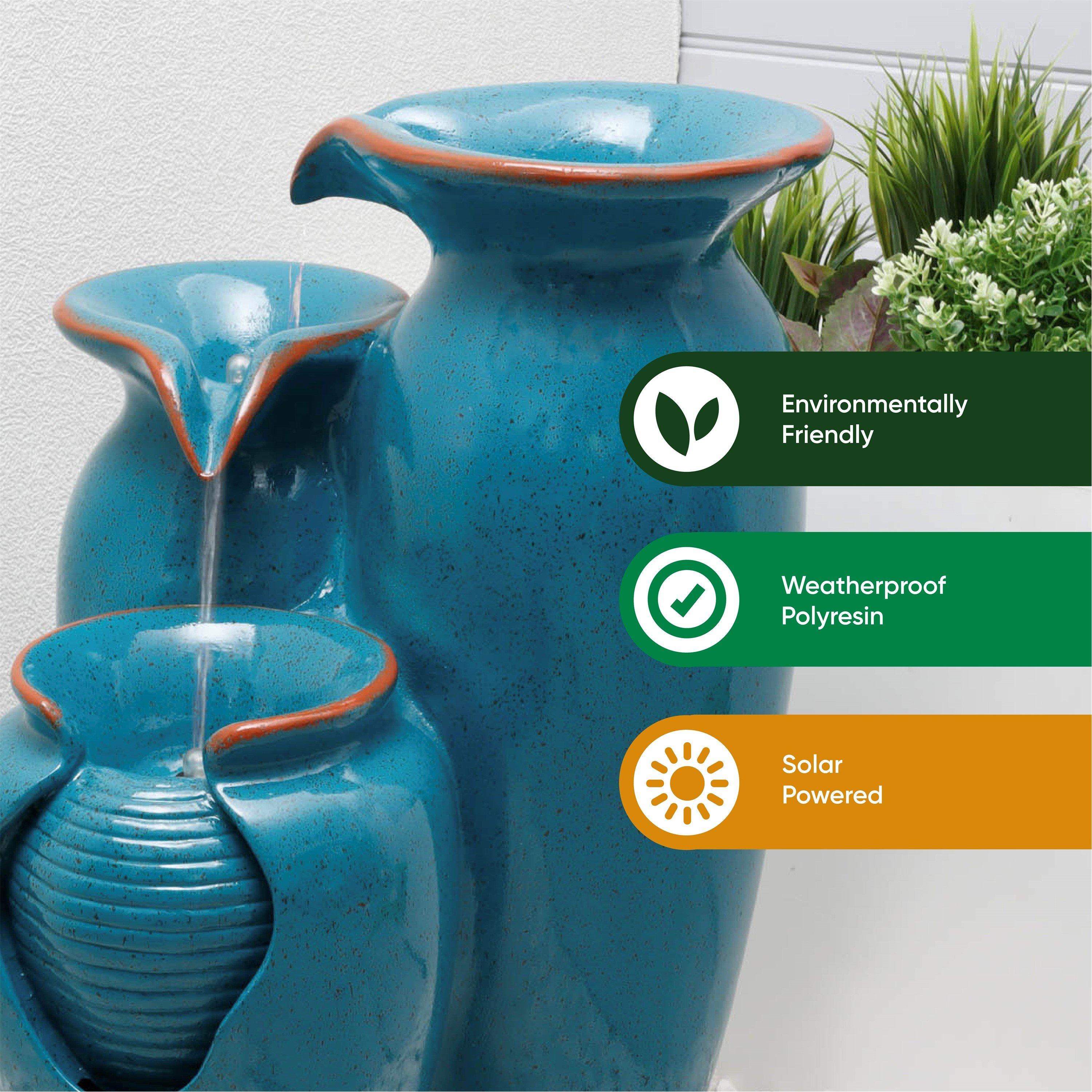 Azure - Streetwize - Solar Water Feature - Azure Grecian Pots - 4