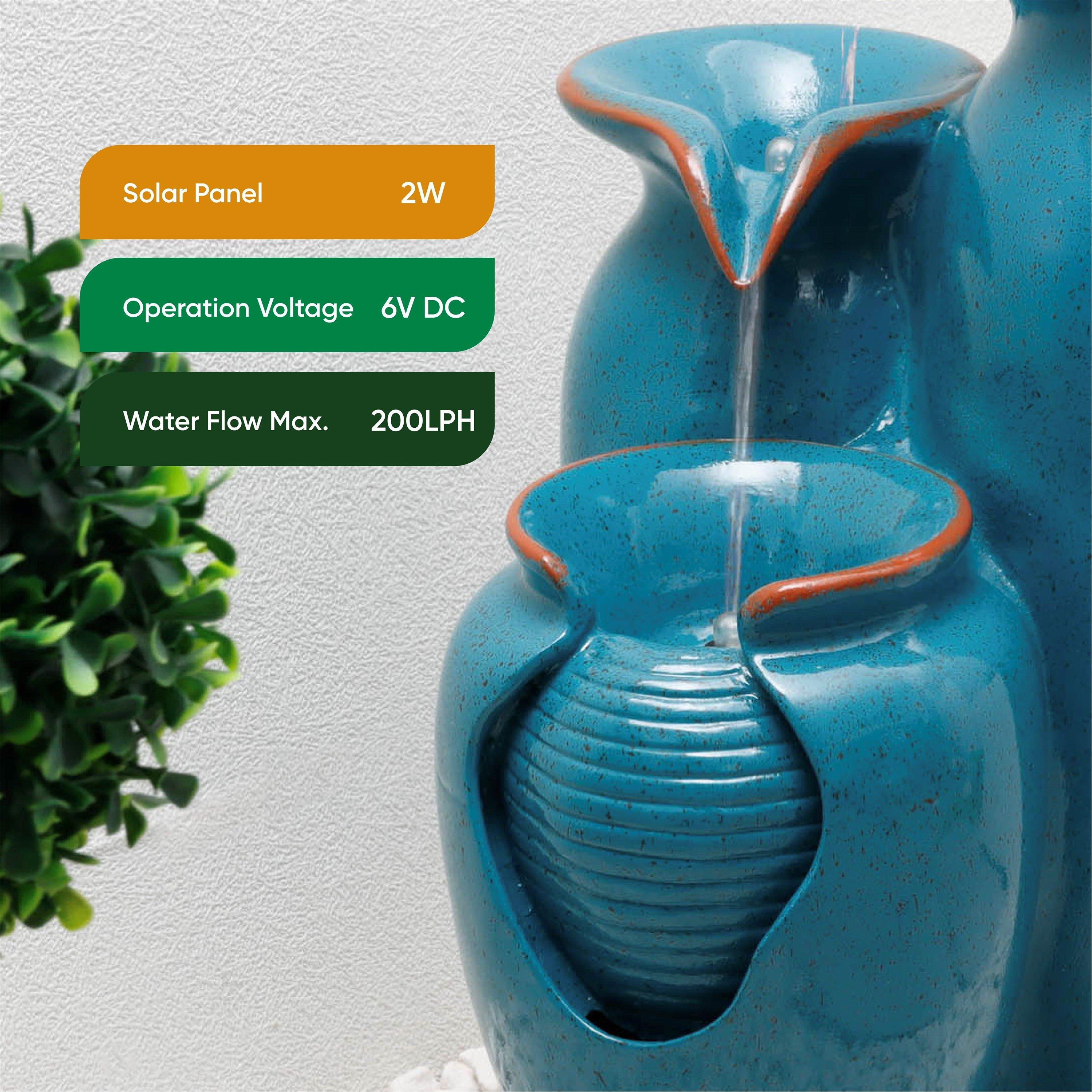 Azure - Streetwize - Solar Water Feature - Azure Grecian Pots - 6