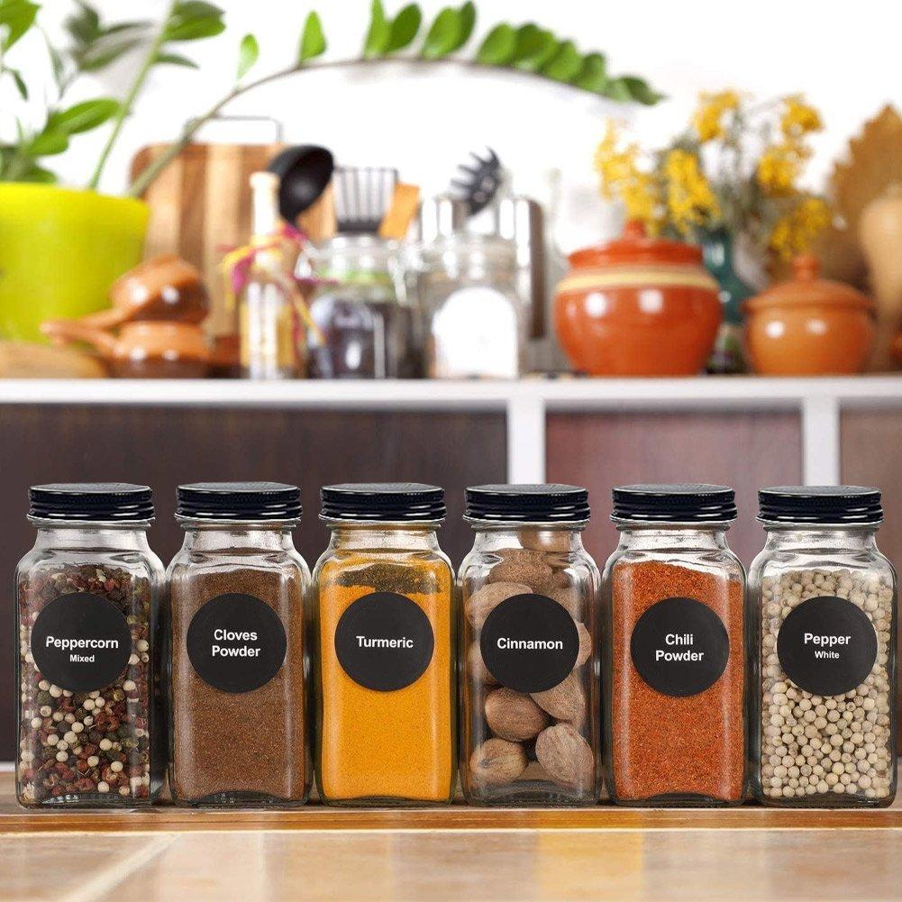 Clear - LIFE IDEAS - 24Pcs Glass Spice Jars with Metal Lids - 2