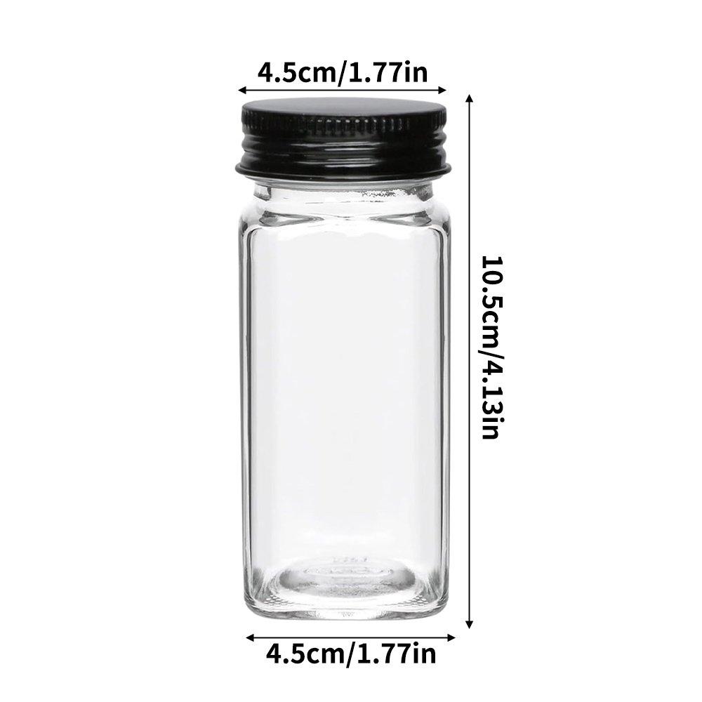 Clear - LIFE IDEAS - 24Pcs Glass Spice Jars with Metal Lids - 6