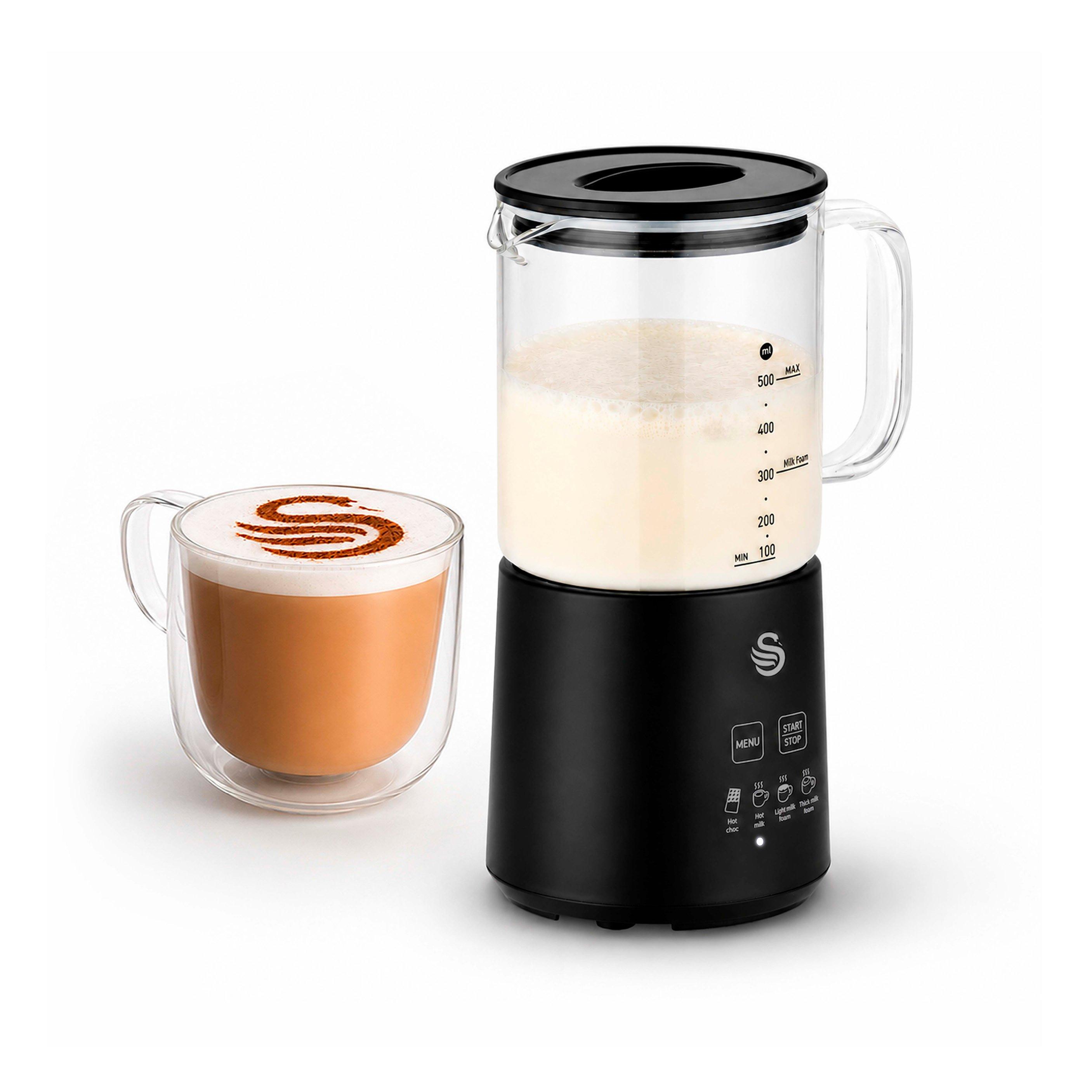 Black - Swan - 4-in-1 Glass Milk Frother and Hot Chocolate Maker Black - 1