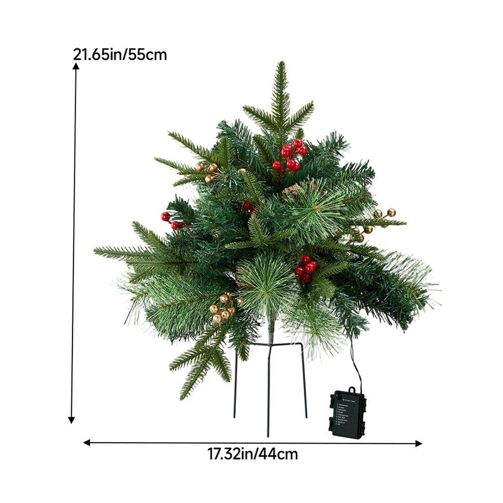 Green - LIFE IDEAS - Christmas Tree Ground Stake with Light and Timer - 2