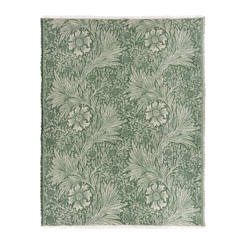 Leaf Green - Morris and Co - Marigold Jacquard Throw - 3