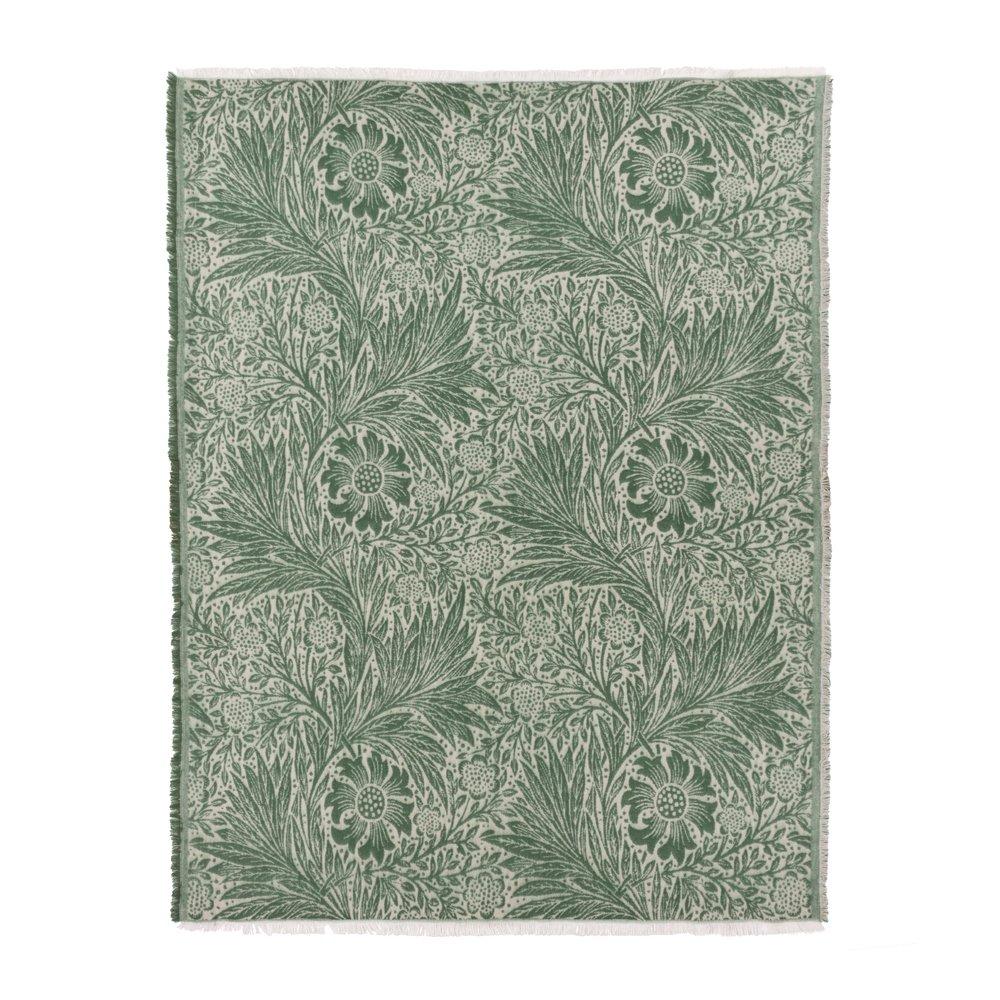 Leaf Green - Morris and Co - Marigold Jacquard Throw - 4