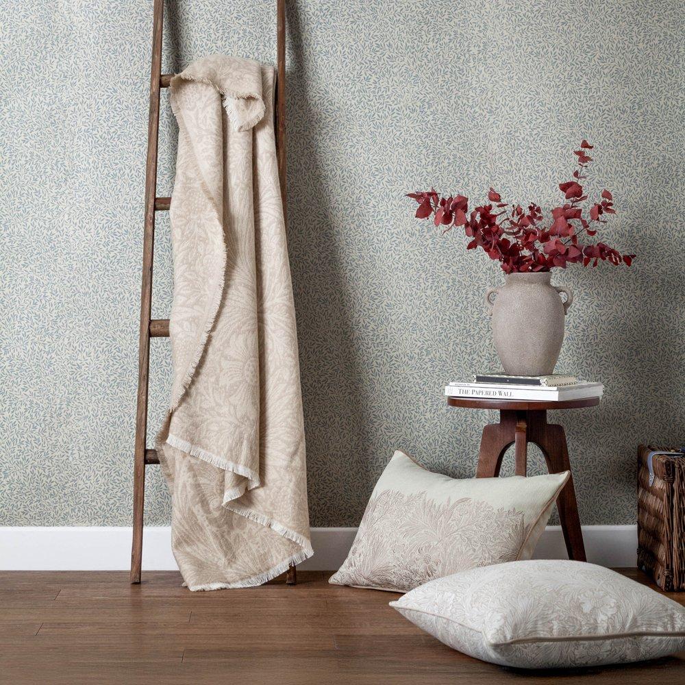 Stone - Morris and Co - Marigold Jacquard Throw - 2