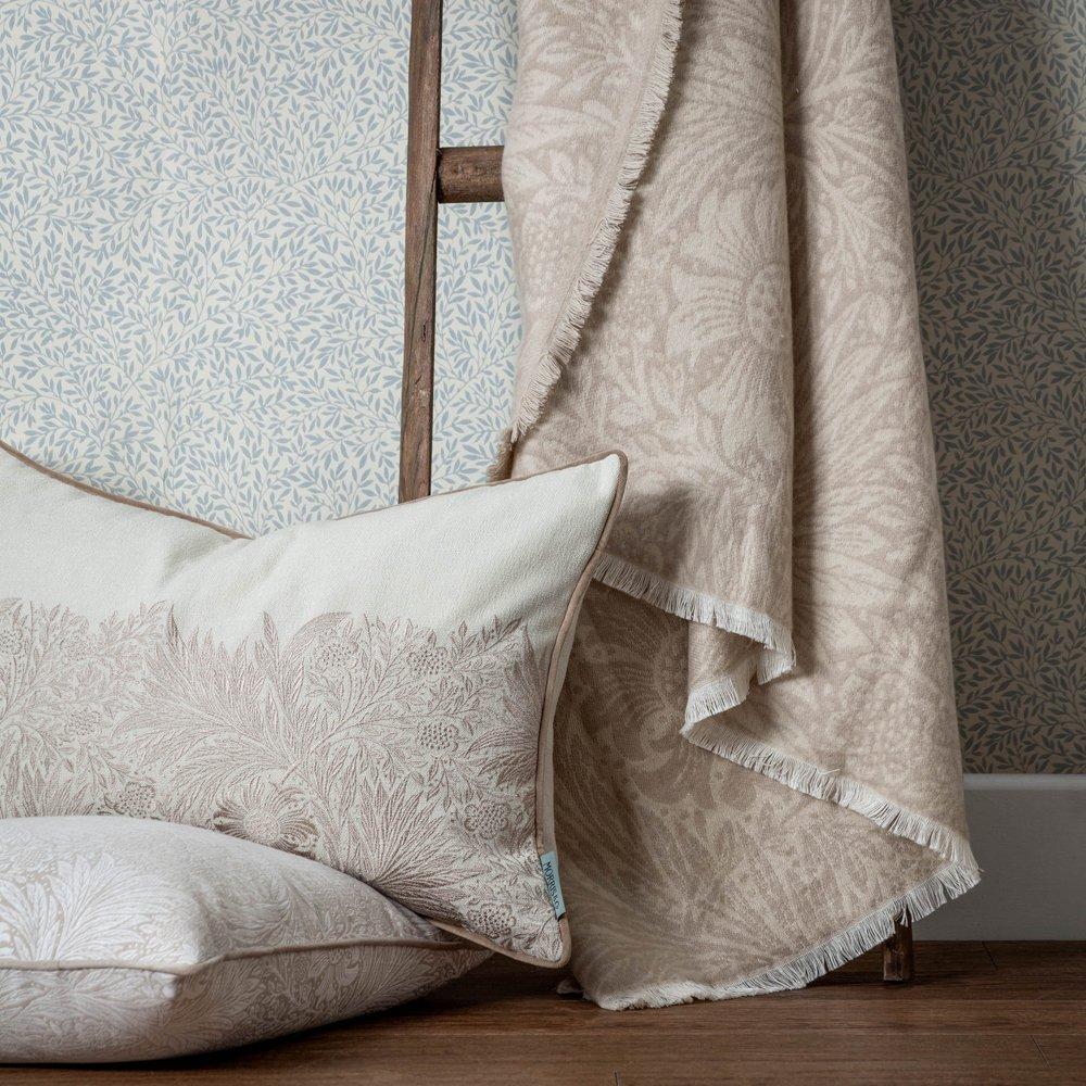 Stone - Morris and Co - Marigold Jacquard Throw - 5