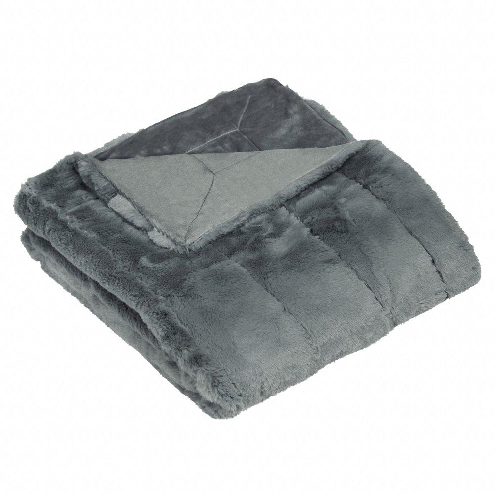 Charcoal - Paoletti - Empress Faux Fur Throw - 2