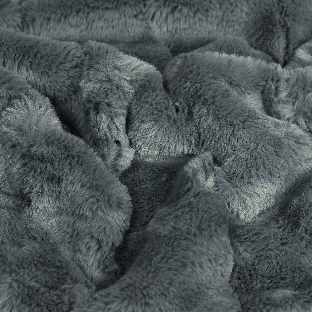 Charcoal - Paoletti - Empress Faux Fur Throw - 3