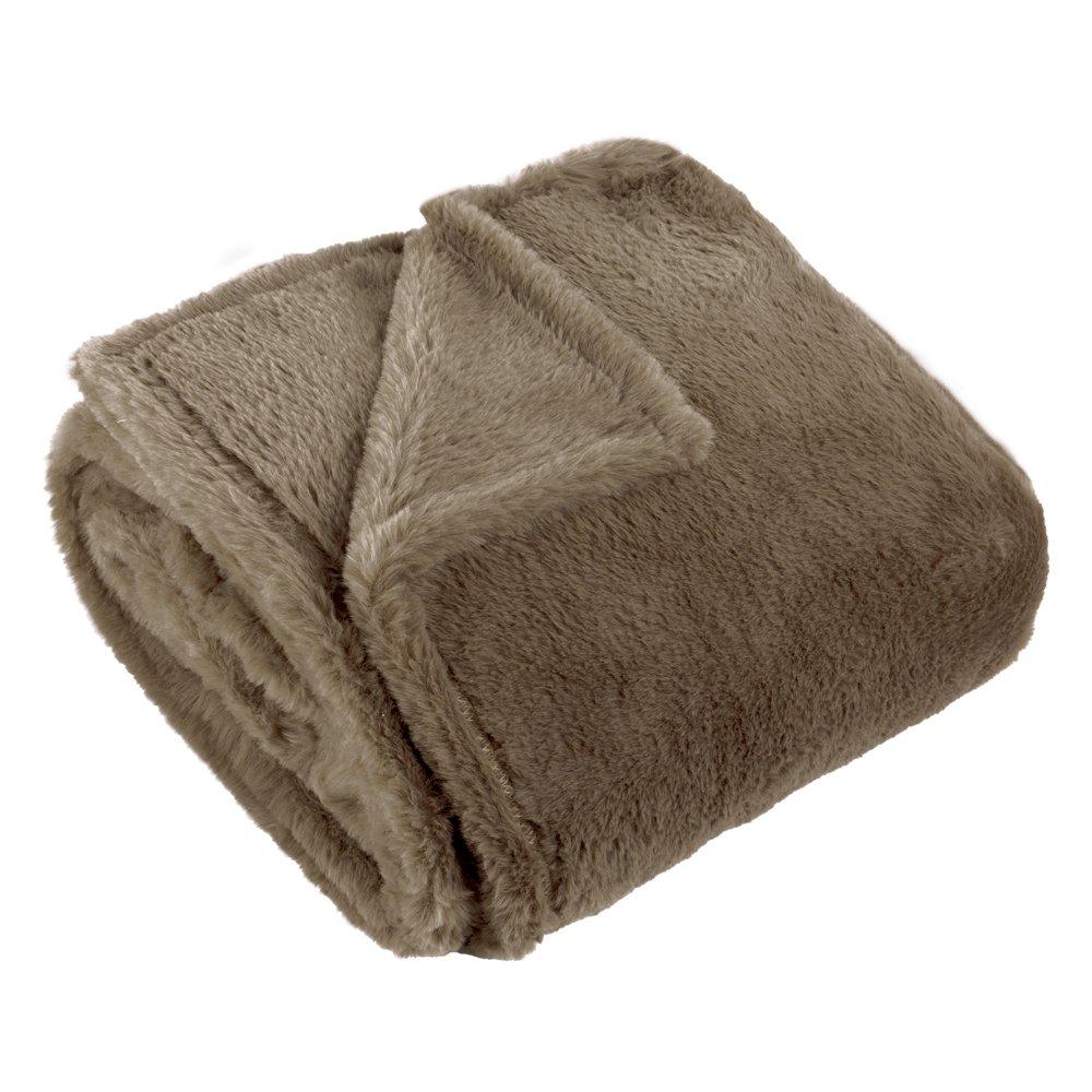 Mocha - Furn - Kallu Double-Sided Faux-Fur Throw - 3