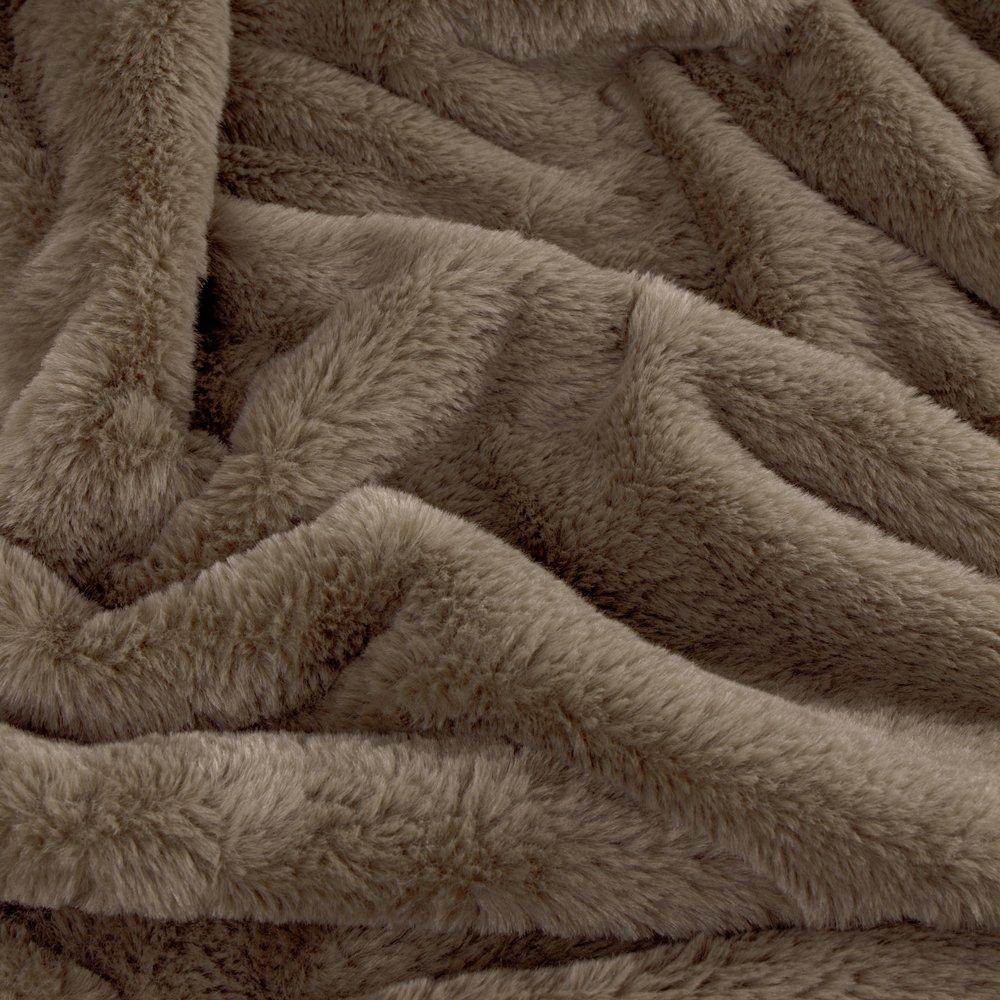 Mocha - Furn - Kallu Double-Sided Faux-Fur Throw - 4