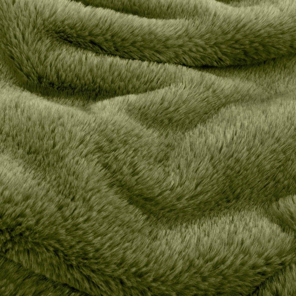 Olive - Furn - Kallu Double-Sided Faux-Fur Throw - 4