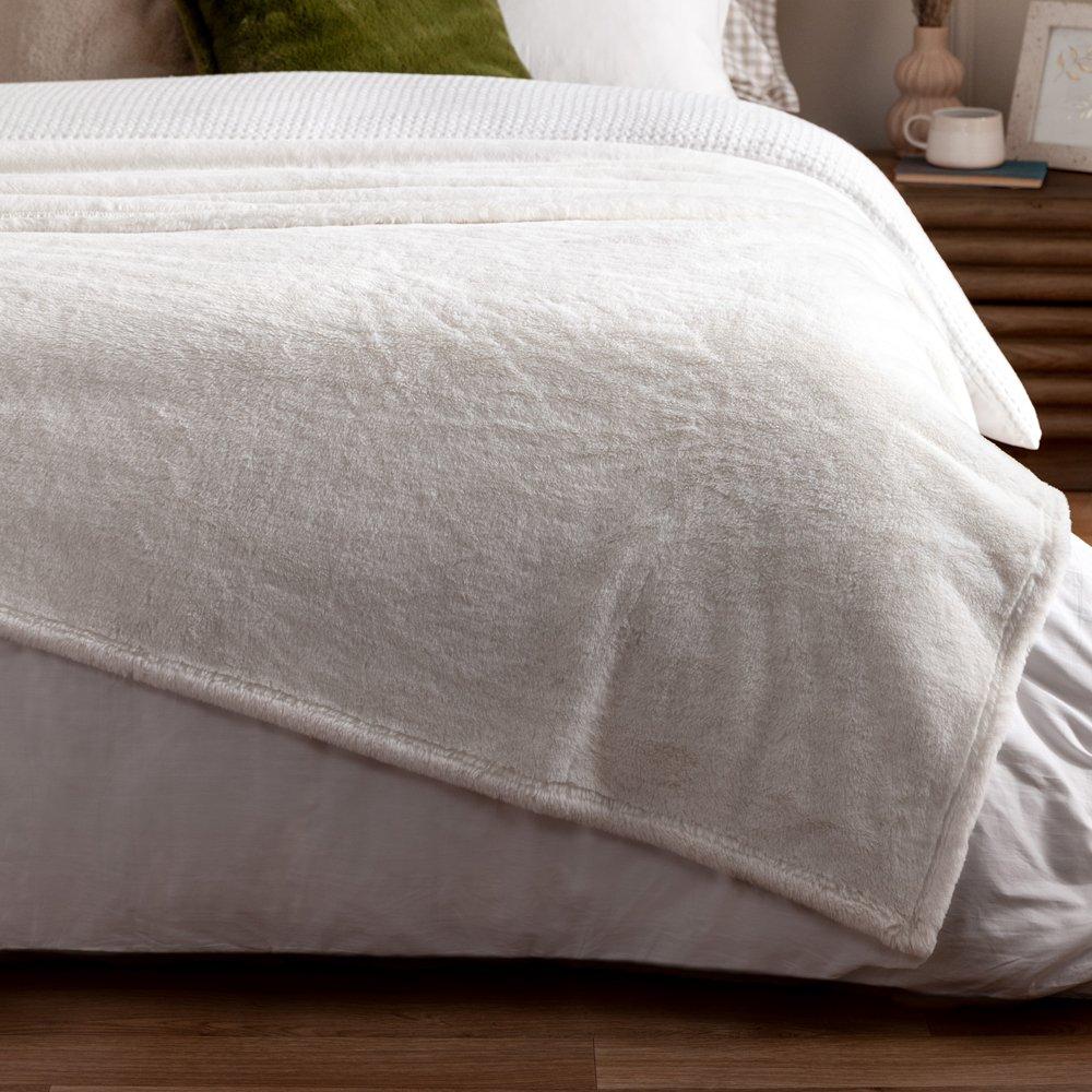Ecru - Furn - Kallu Double-Sided Faux-Fur Throw - 2