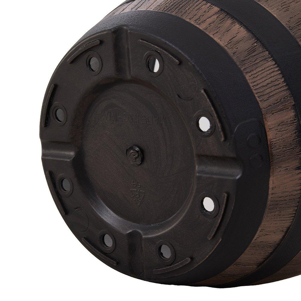Brown - LIFE IDEAS - Wooden Barrel Plastic Plant Pots Set of 4 - 8