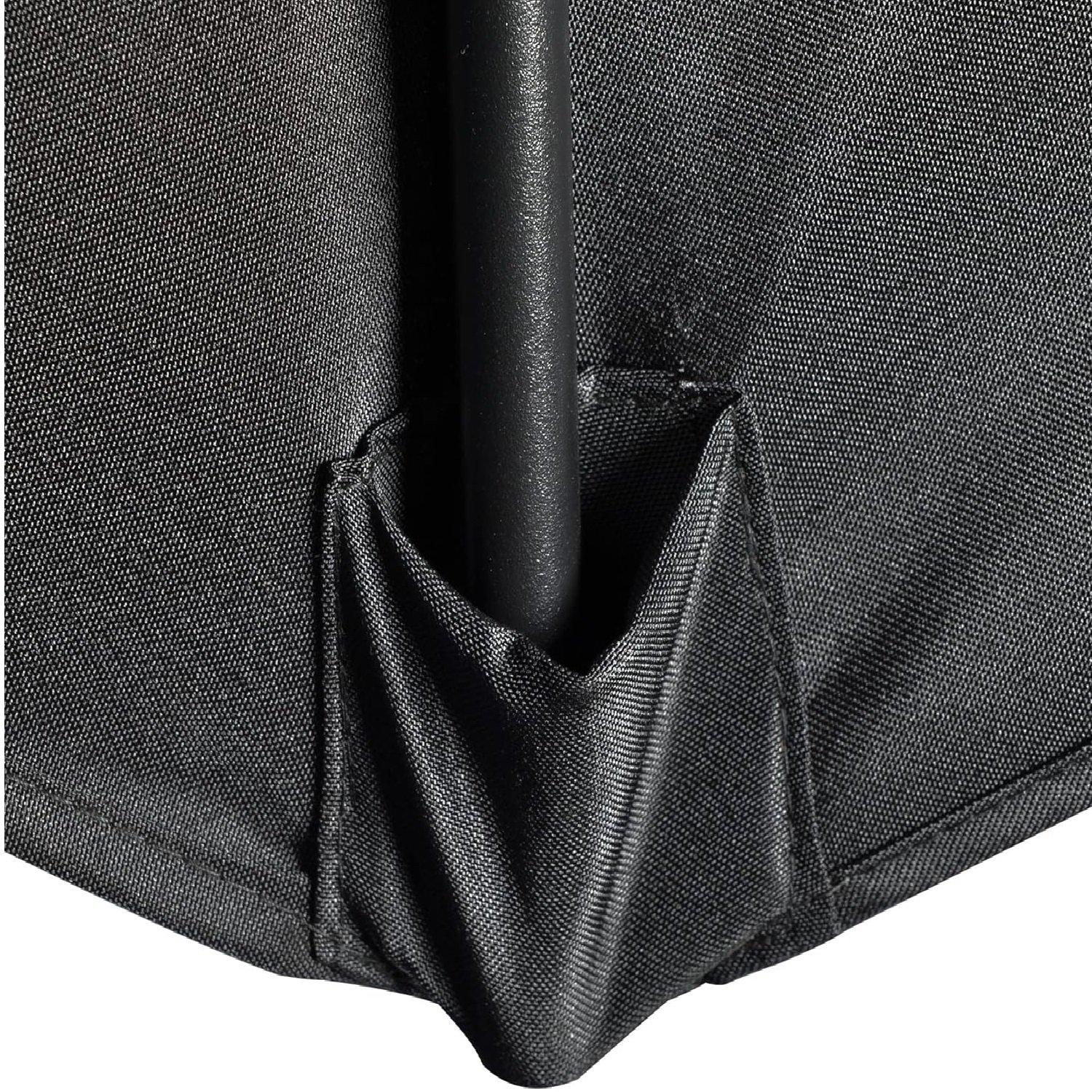 Black - Outsunny - 2.7m Garden Half Parasol - 9