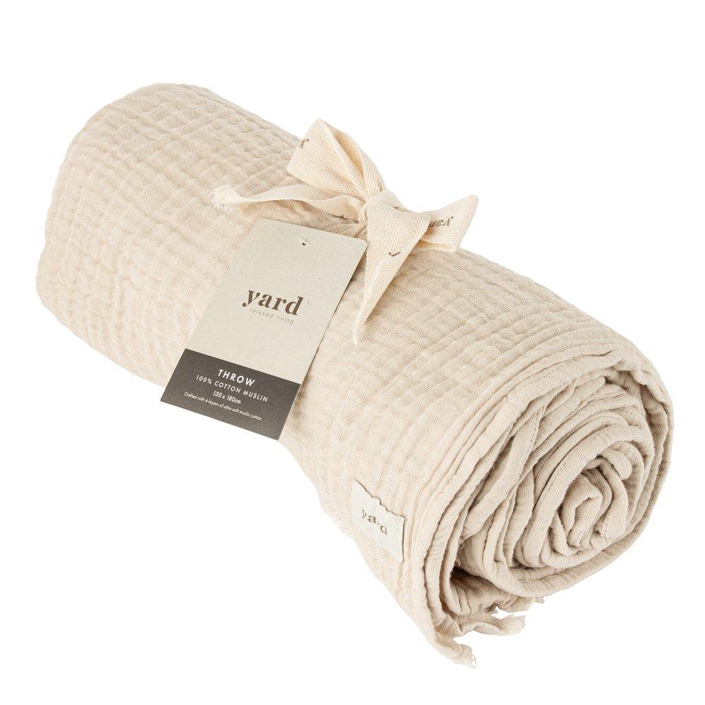 Yard  Lark Muslin Cotton Throw - Natural - 240x260cm