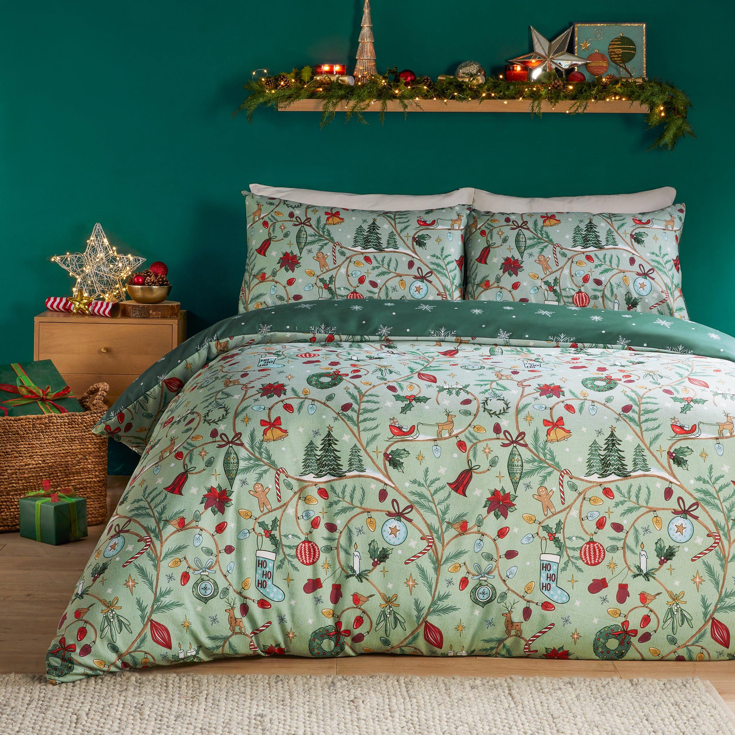 Green - Duvet Day - Noelle Soft Touch Reversible Duvet Sets - 1