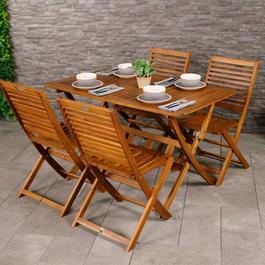 Charles Bentley WOODEN RECTANGULAR TABLE WITH 4 CHAIRS