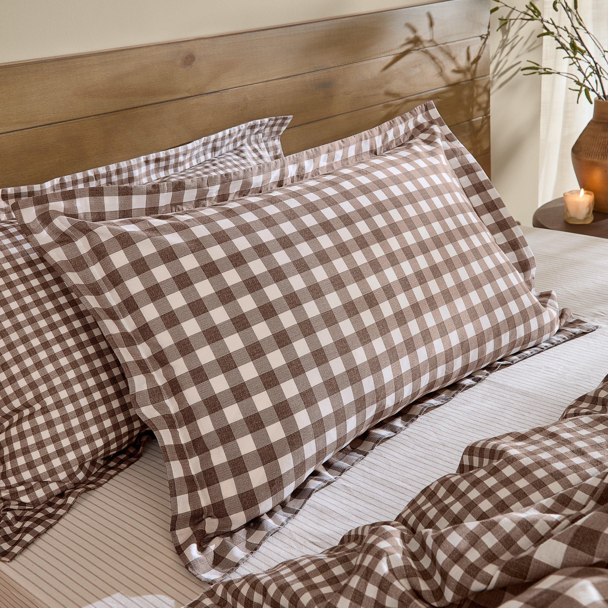 Chocolate - Yard - Barton Gingham Check Duvet Set - 4