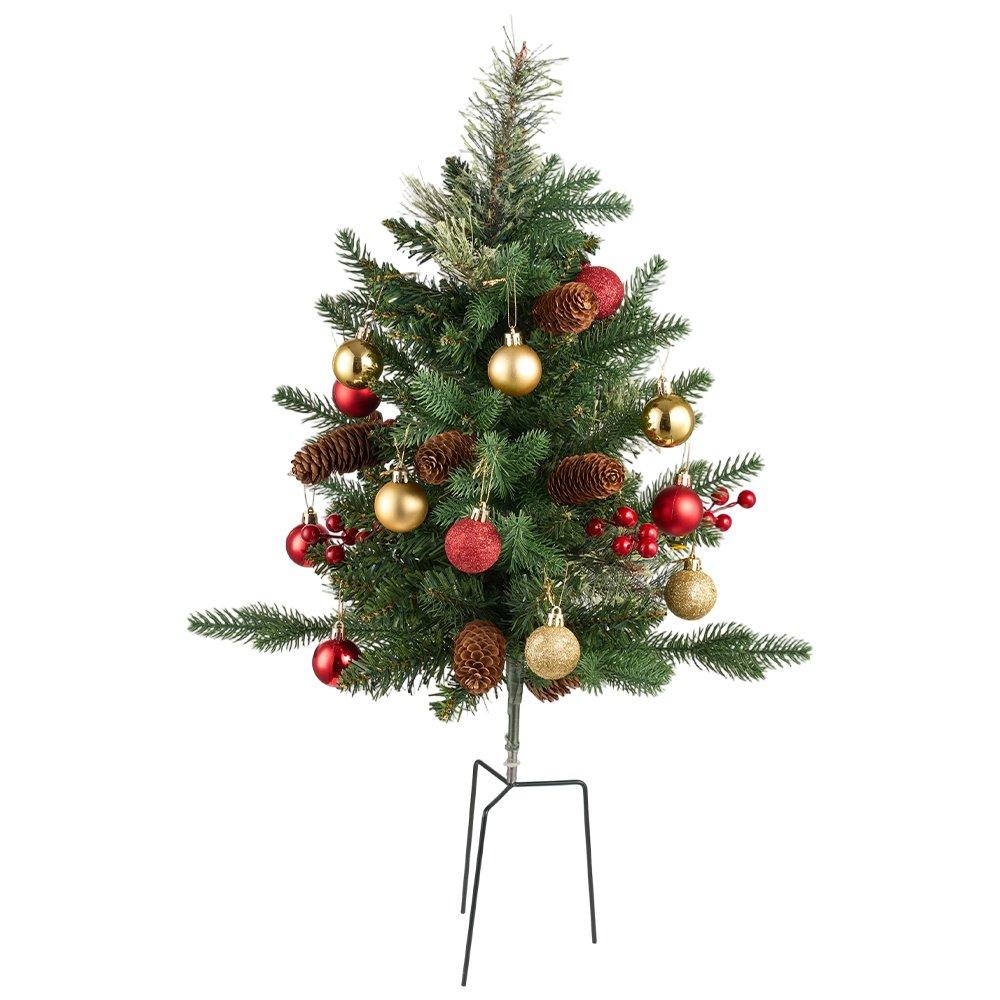 Green - LIFE IDEAS - Christmas Tree Ground Stake with Light and Timer - 1