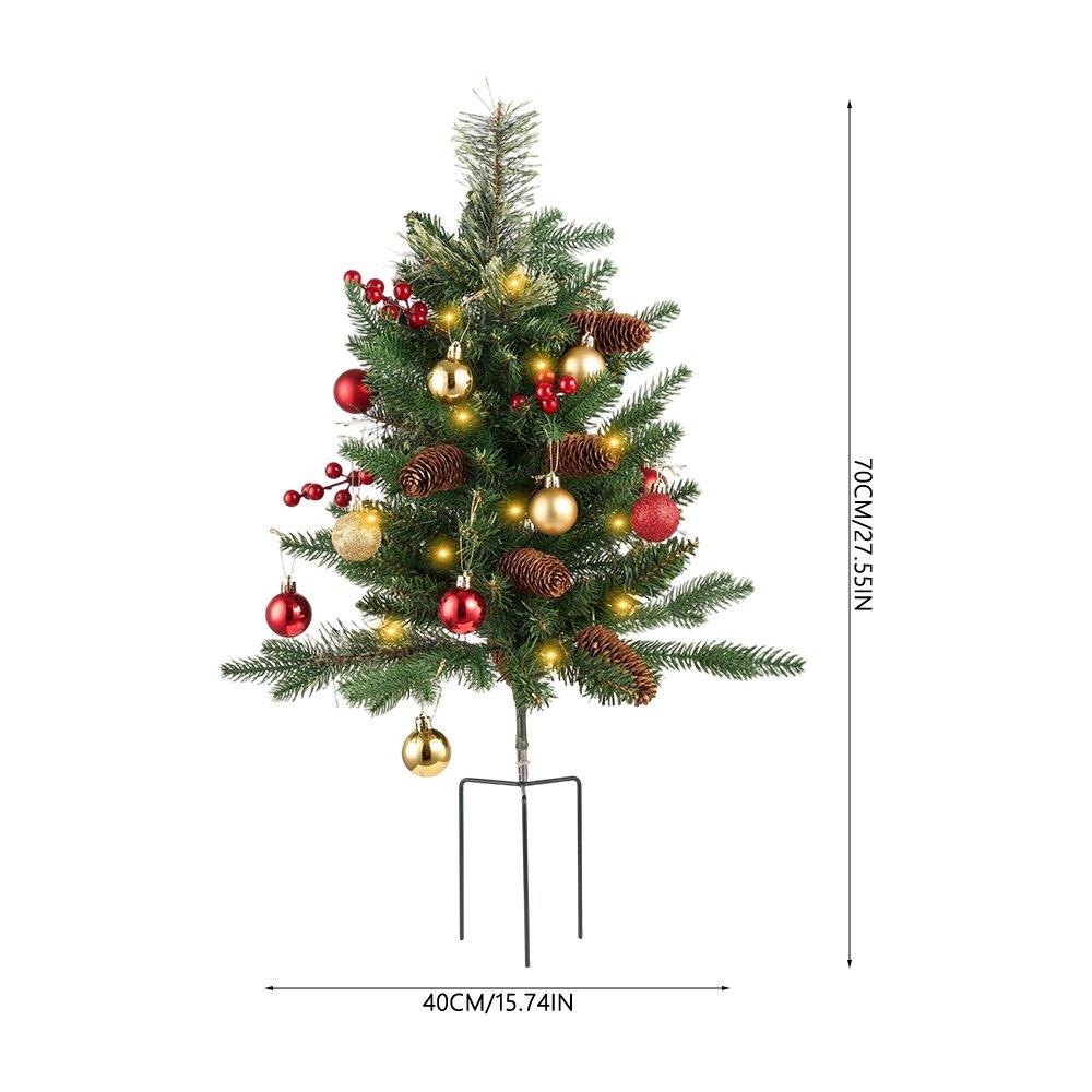 Green - LIFE IDEAS - Christmas Tree Ground Stake with Light and Timer - 2