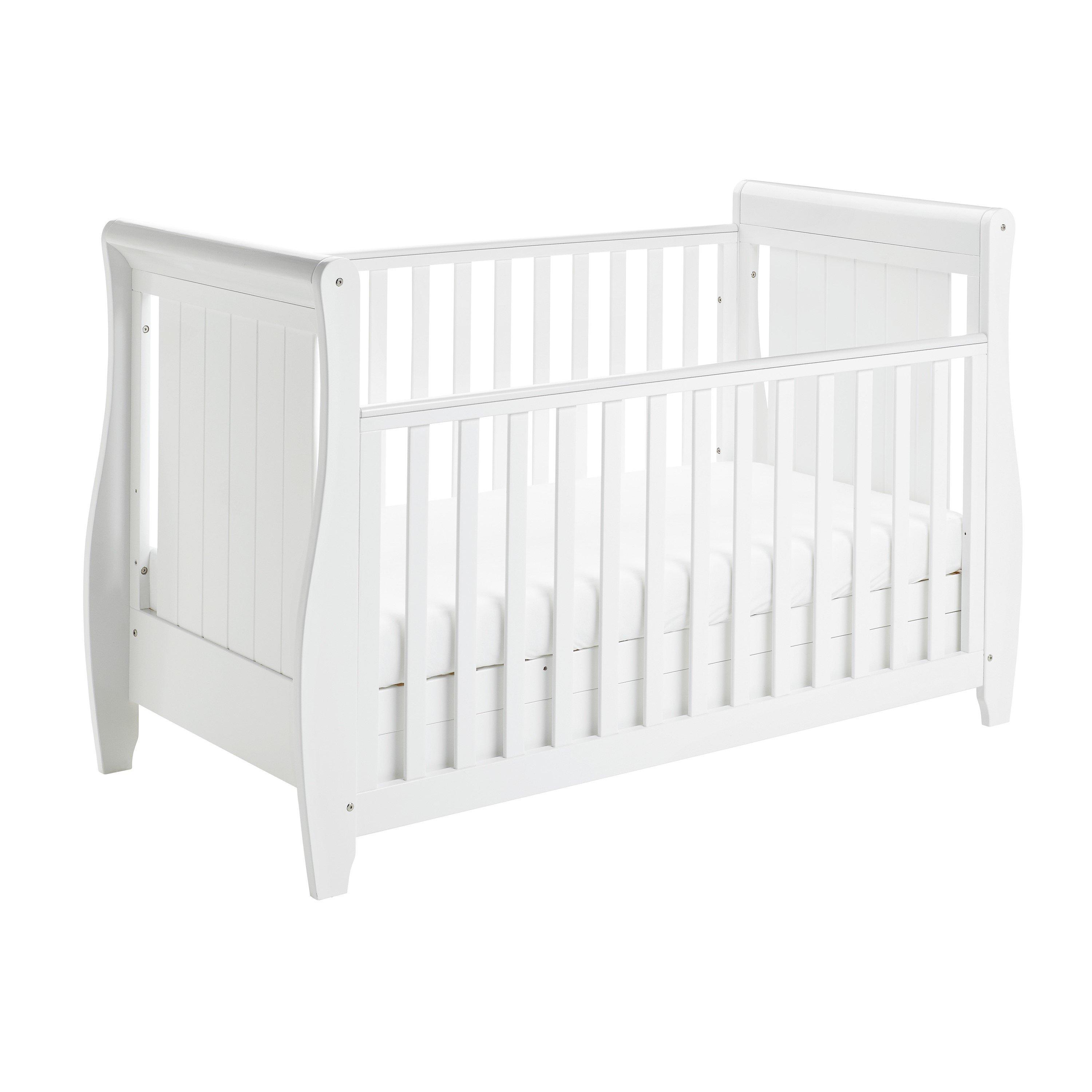 White - Babymore - Babymore Stella Sleigh Cot Bed - White - 5