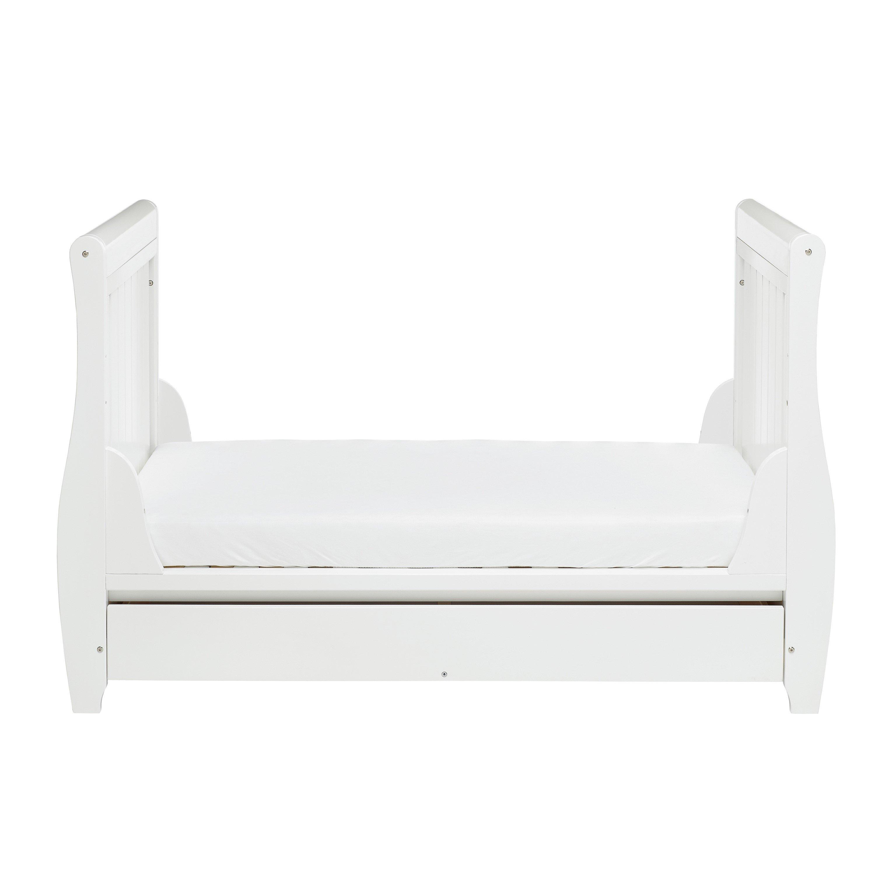 White - Babymore - Babymore Stella Sleigh Cot Bed - White - 8