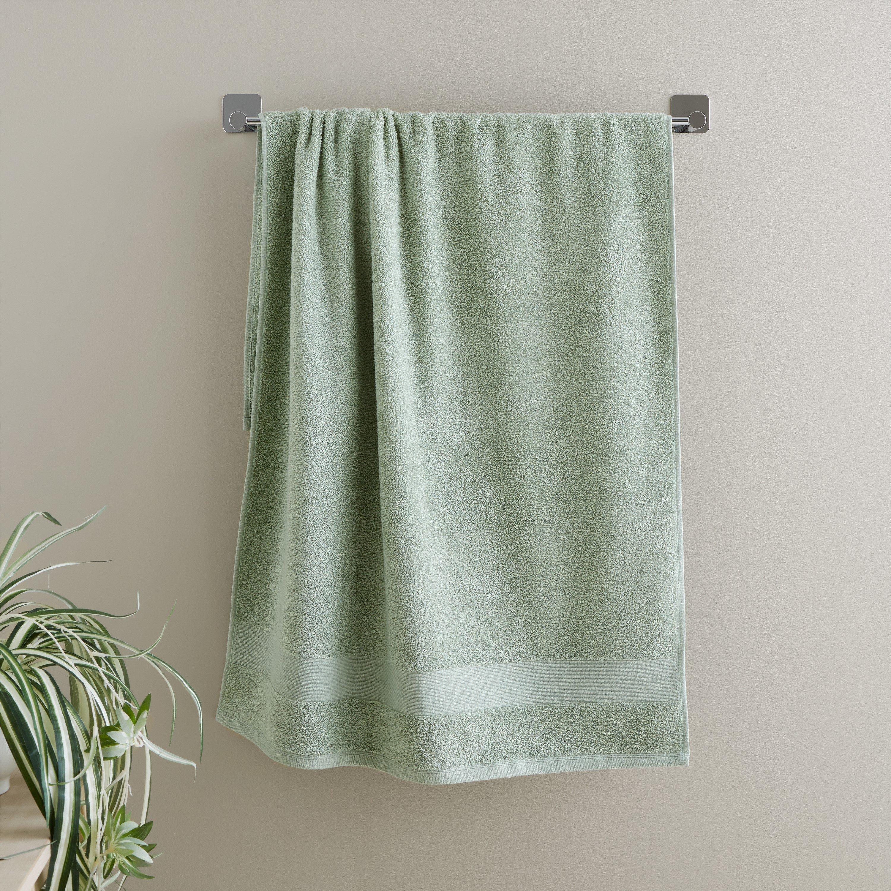 Sage Green - Catherine Lansfield - Anti-Bacterial Cotton Bath Sheet - 1