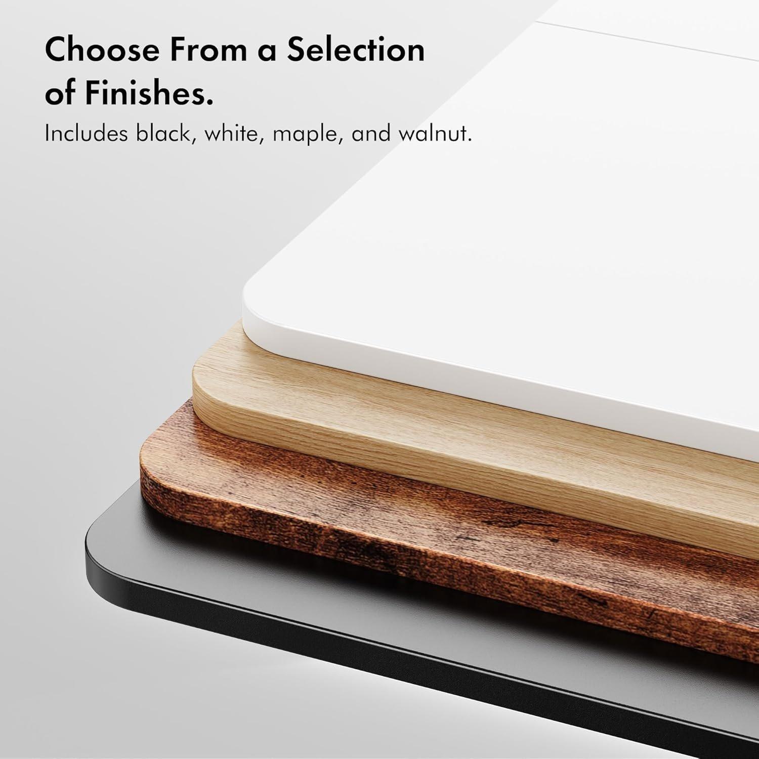 White - VonHaus - White Standing Desk with Maple Desktop 100x60cm - 8