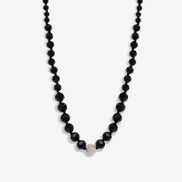 Jon Richard Jet Faceted Bead And Gold Crystal Necklace