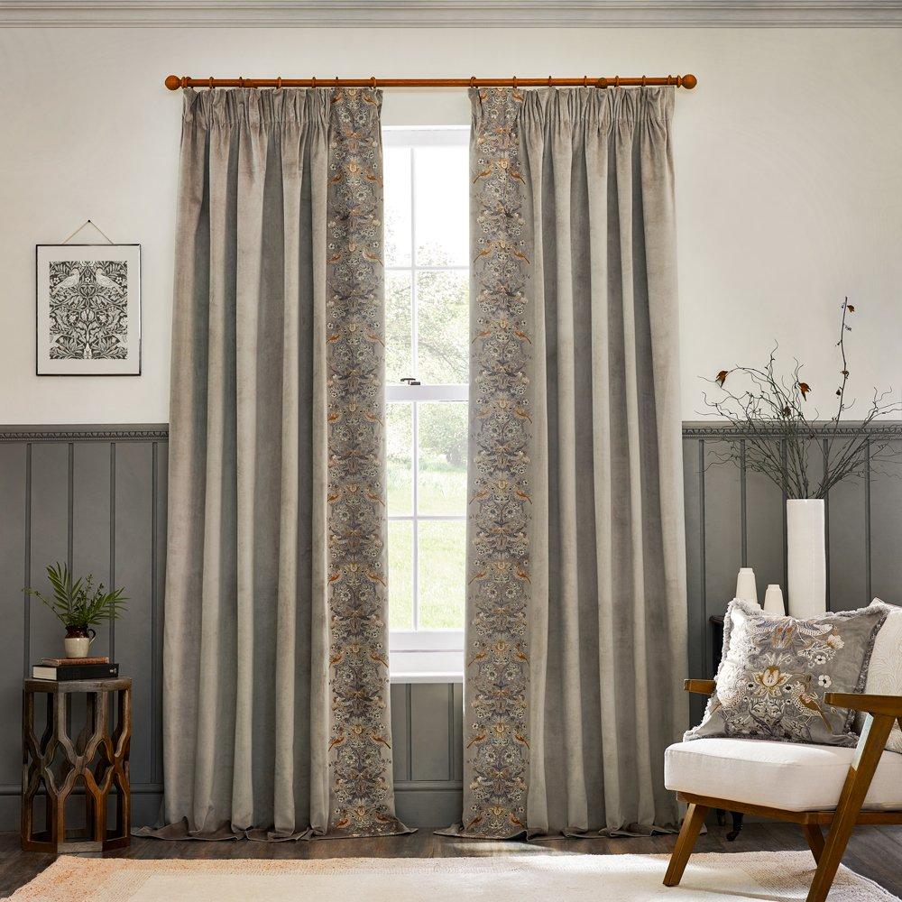 Biscuit - Morris and Co - Strawberry Thief Jacquard Throw - 2